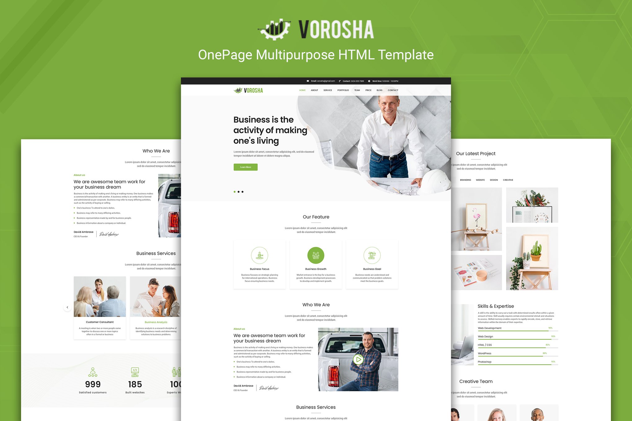 Imagen de portada de Vorosha - Multipurpose HTML Template (plantilla web)