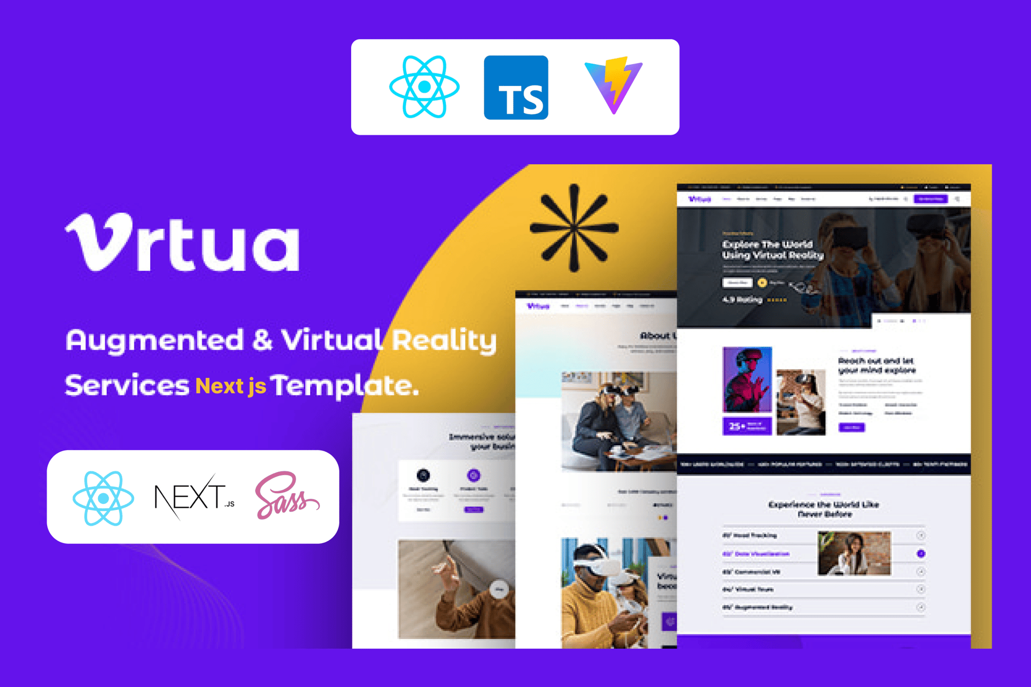 Imagen de portada de Vrtua - Augmented & Virtual Reality Services Next (plantilla web)