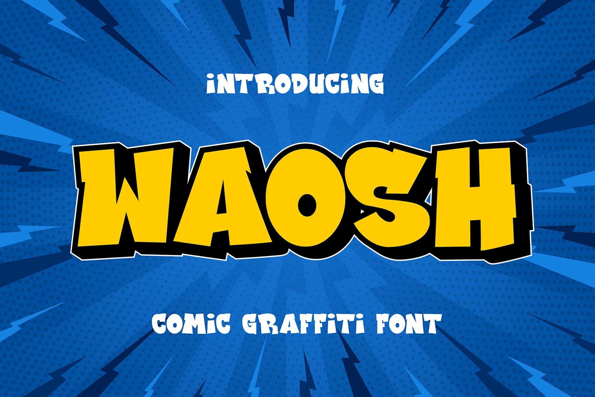 Imagen de portada de Waosh - Comic Graffiti Font (fuente)