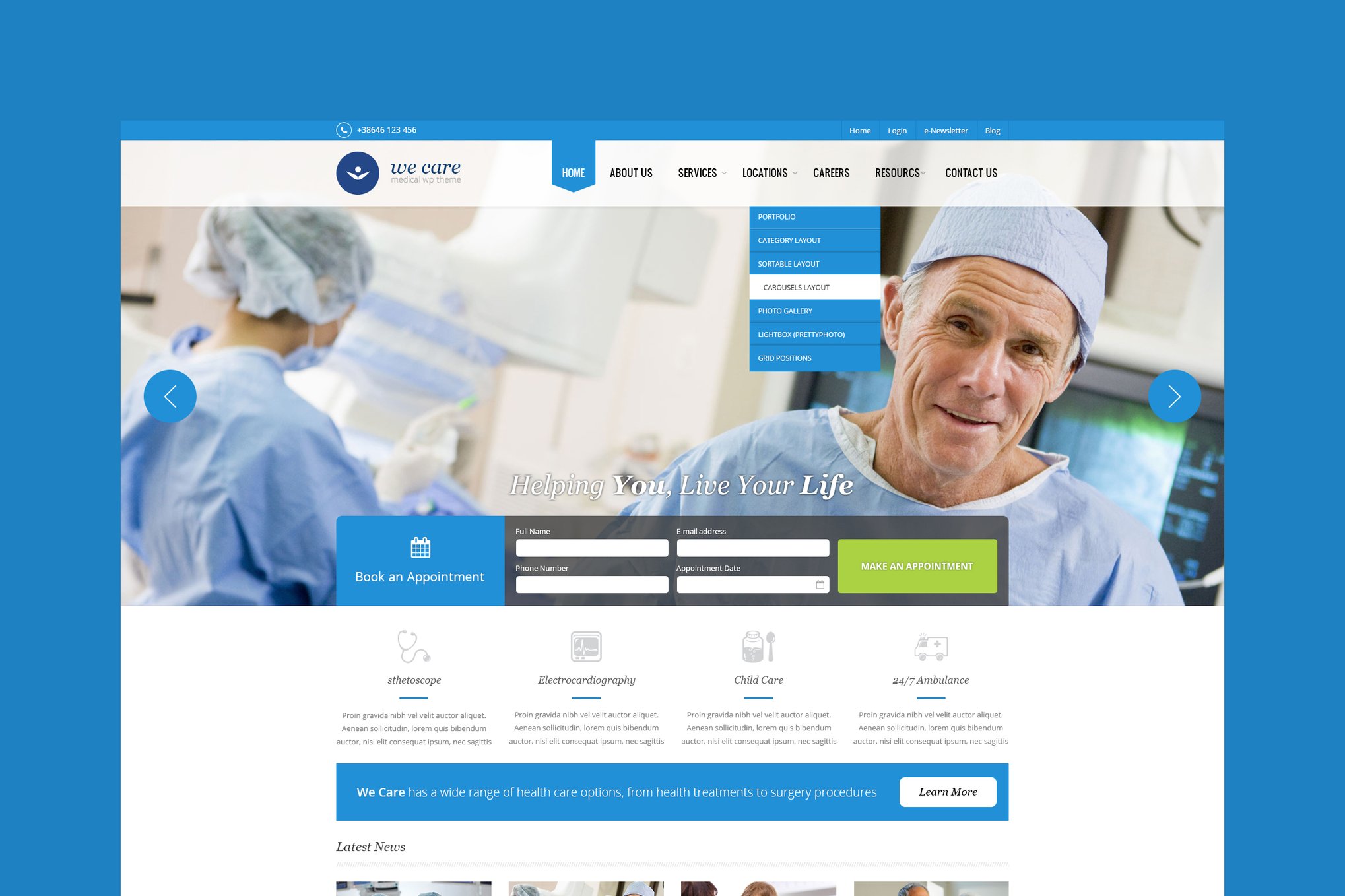 Imagen de portada de We Care - Premium Medical HTML Template (plantilla web)