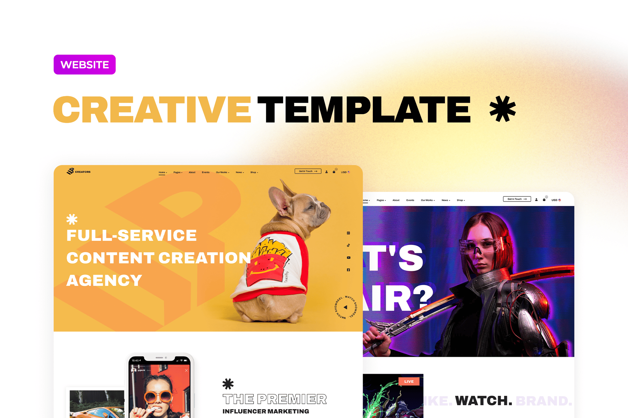 Imagen de portada de Website Template for Digital Creators (plantilla web)