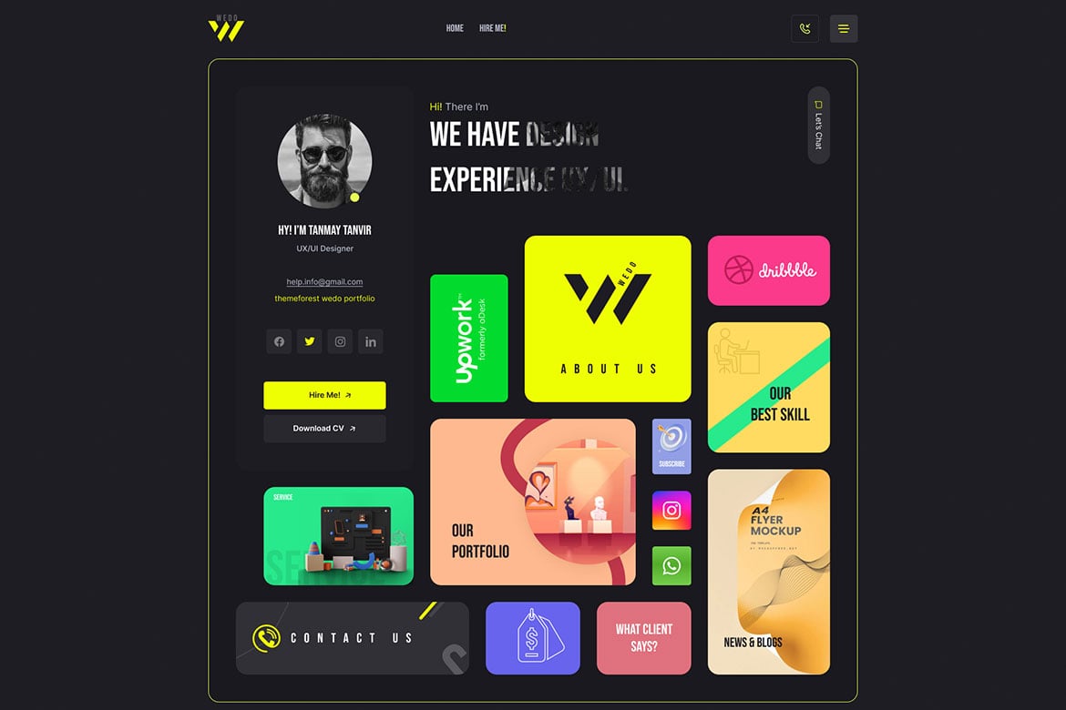 Imagen de portada de Wedo - Personal Portfolio HTML Template (plantilla web)