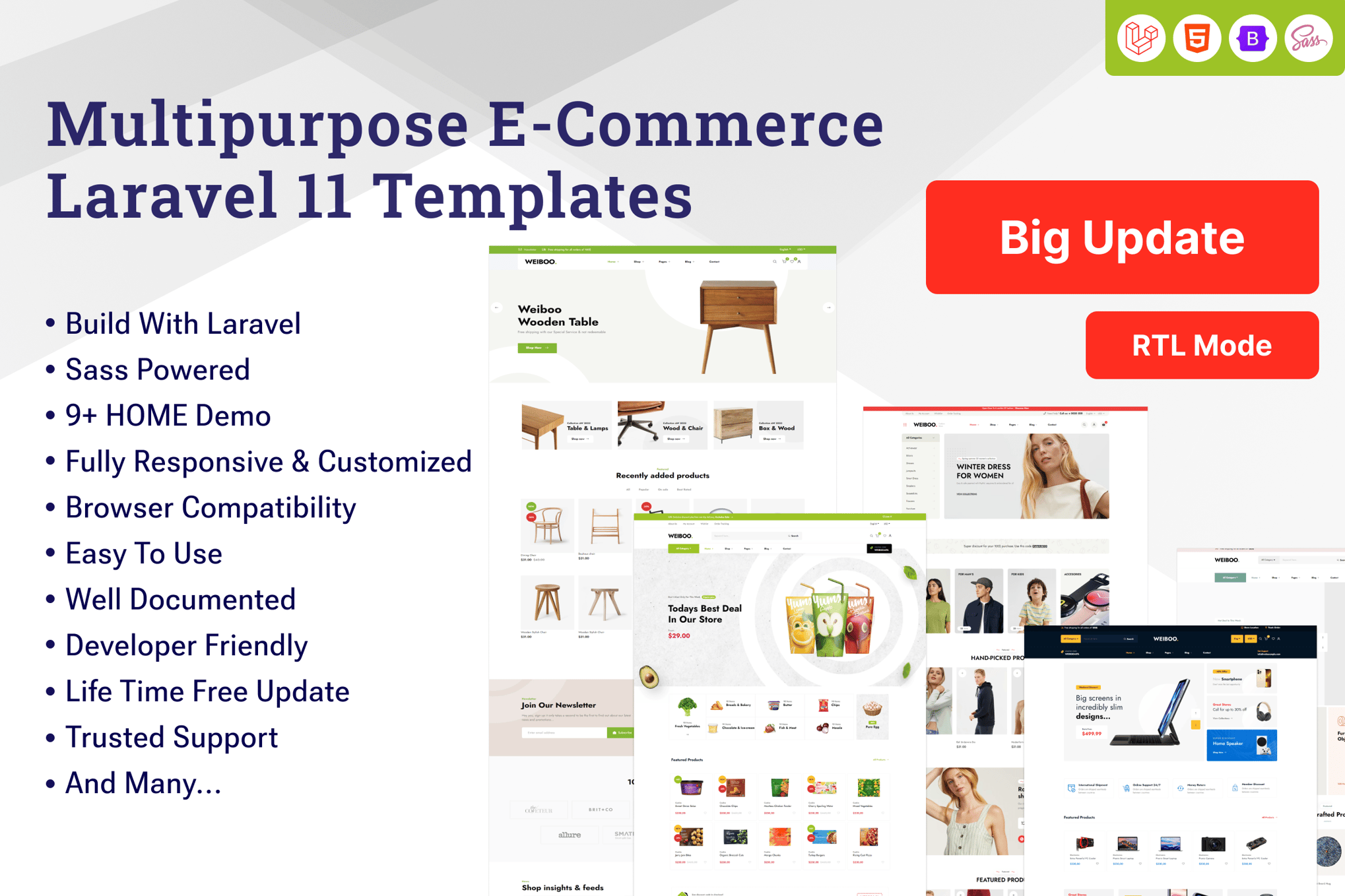 Imagen de portada de Weiboo - eCommerce Laravel 11 Template (plantilla web)