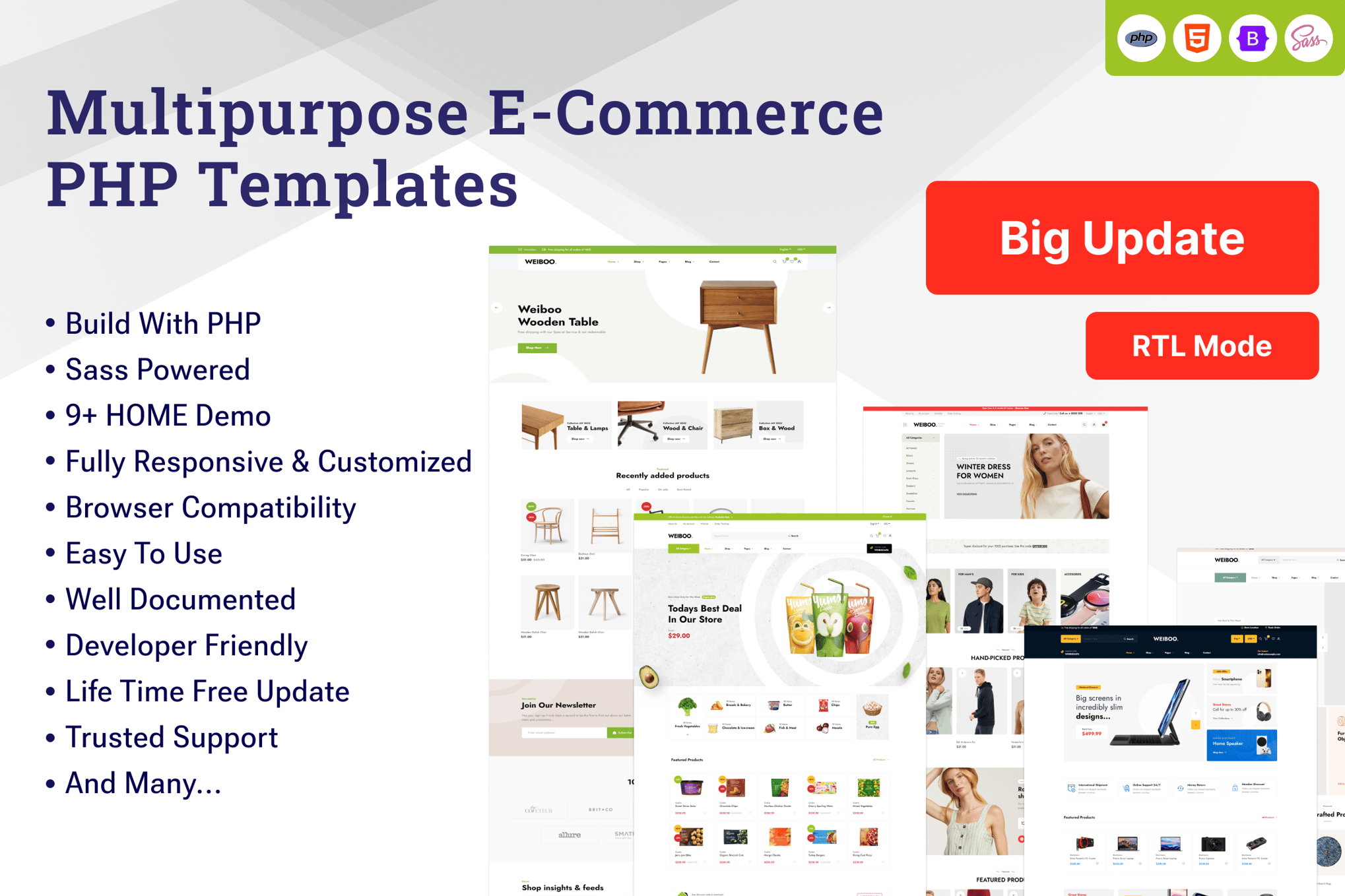 Imagen de portada de Weiboo - eCommerce PHP Template (plantilla web)