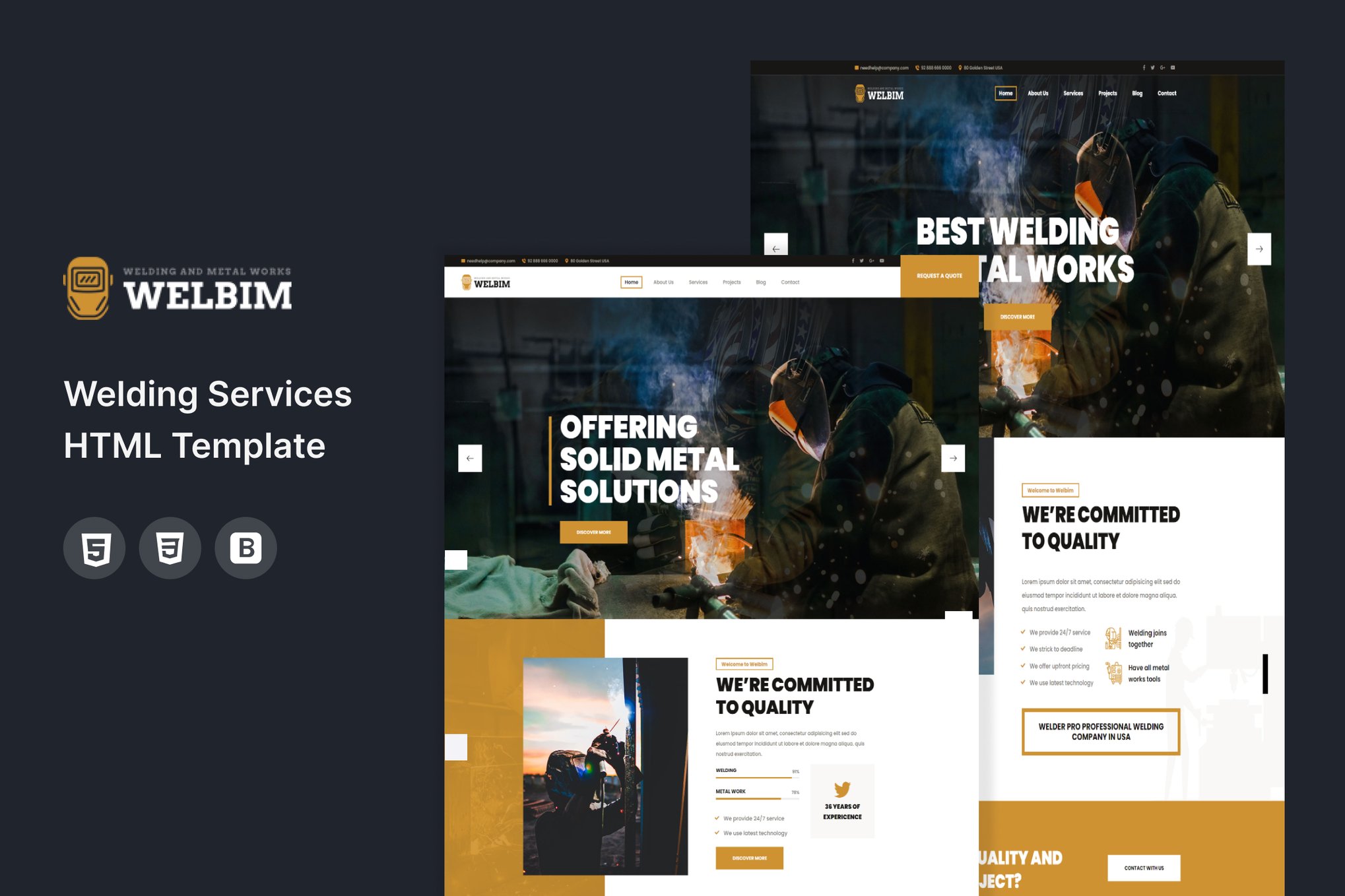 Imagen de portada de Welbim - Welding Services HTML Template (plantilla web)