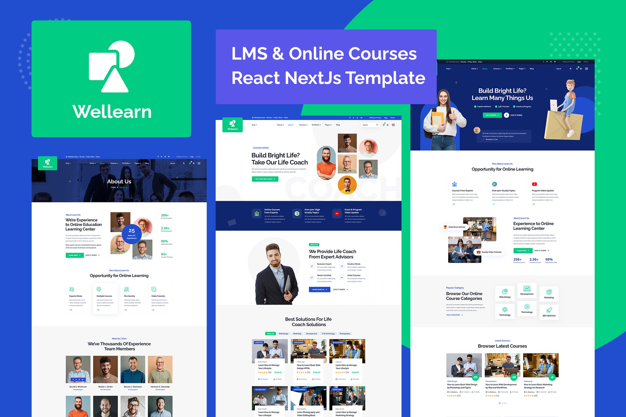 Imagen de portada de Wellern - Online Courses React NextJs Template (plantilla web)