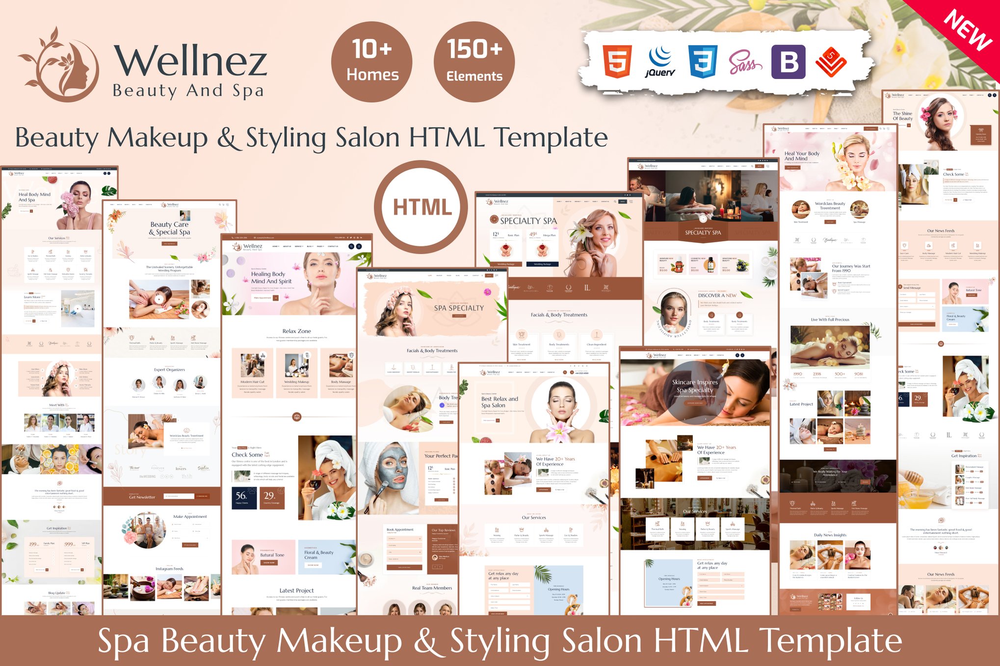 Imagen de portada de Wellnez - Spa Beauty Wellness Salon HTML Template (plantilla web)