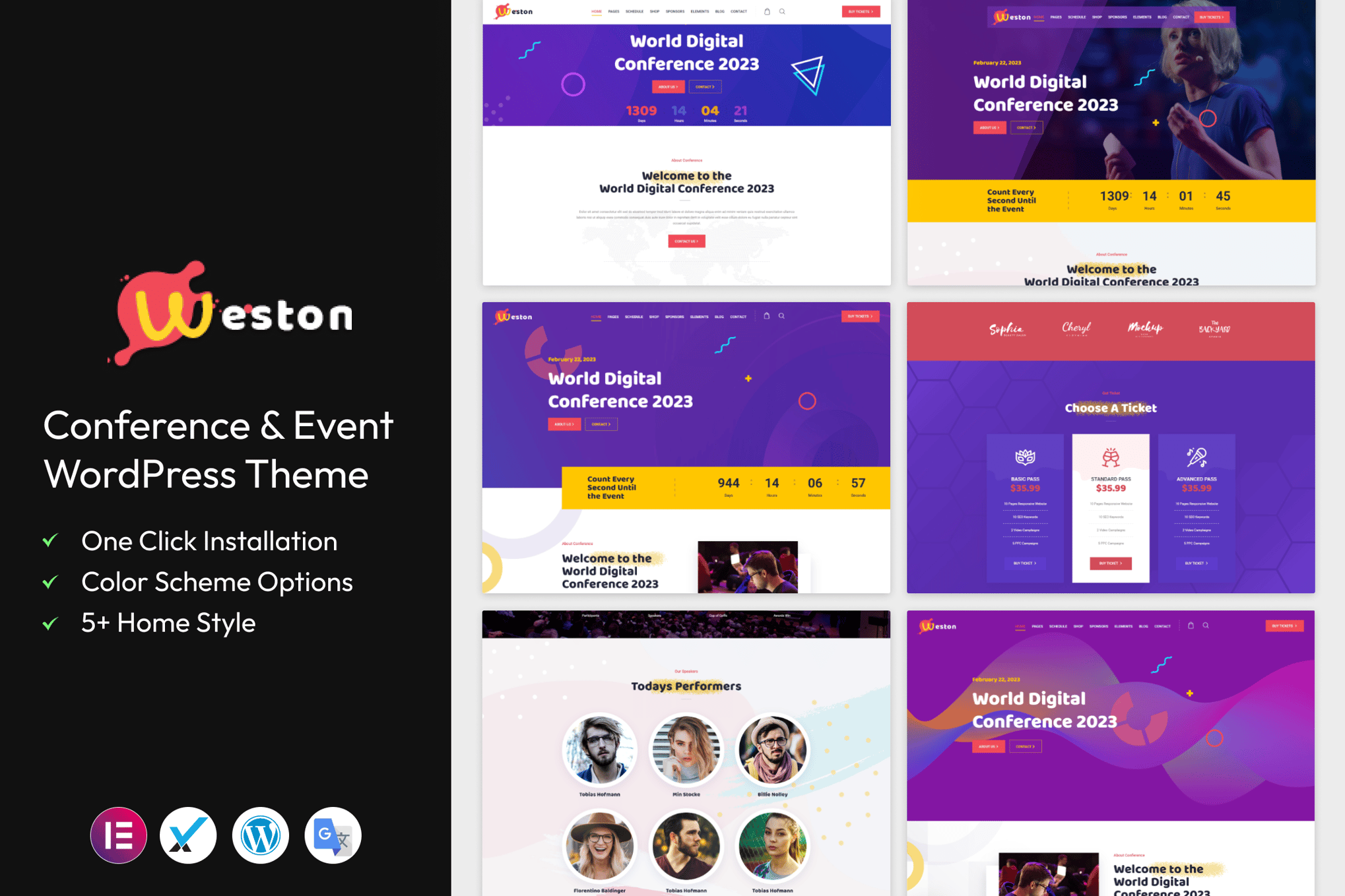 Imagen de portada de Weston - Conference & Event WordPress Theme (tema)