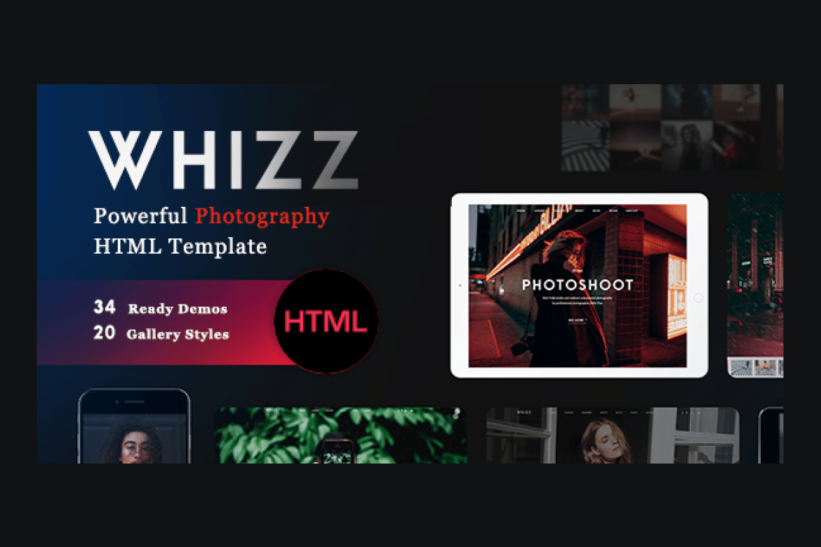 Imagen de portada de Whizz - Photography Template (plantilla web)