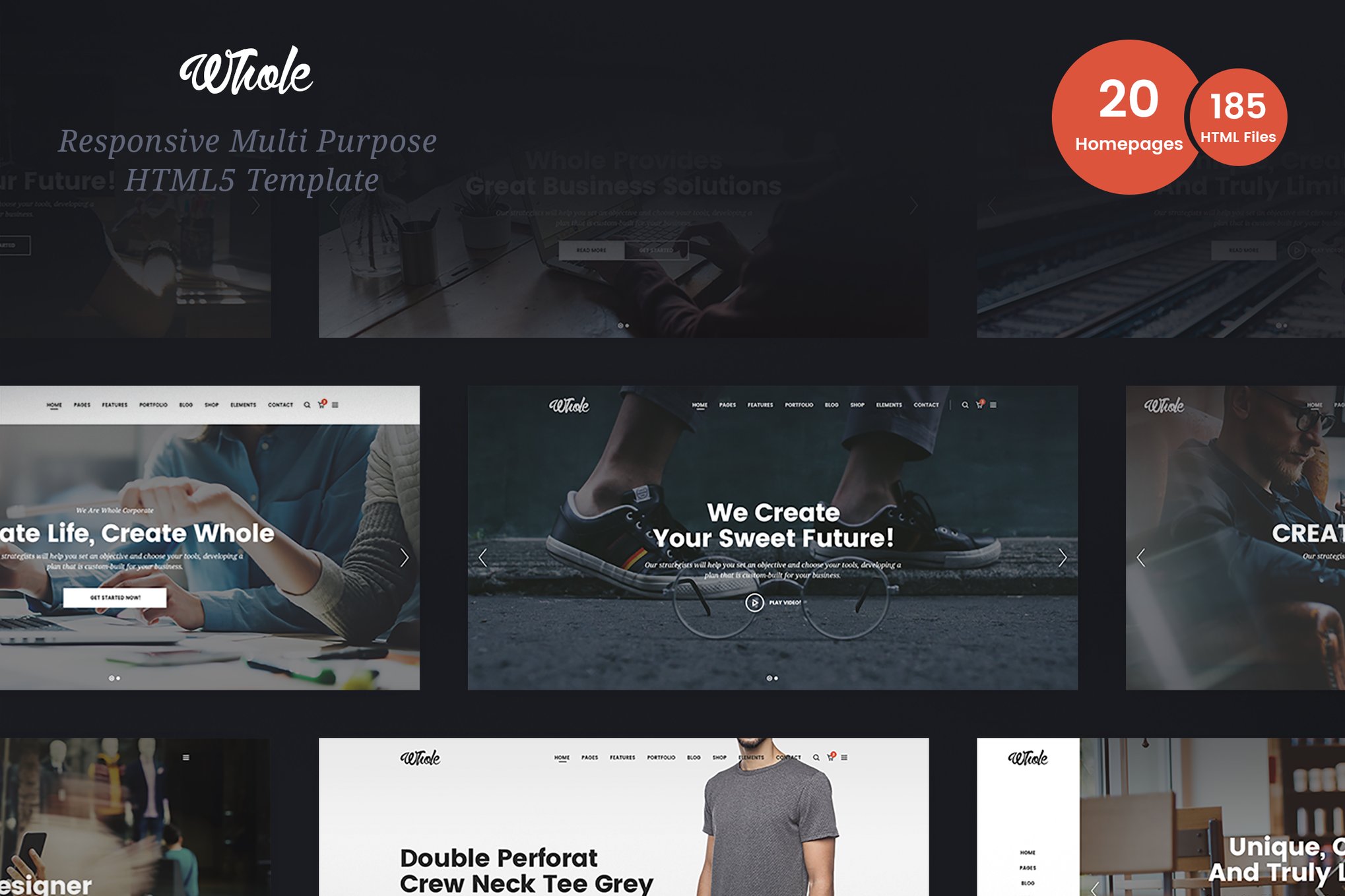 Imagen de portada de Whole - Responsive Multi-Purpose HTML5 Template (plantilla web)