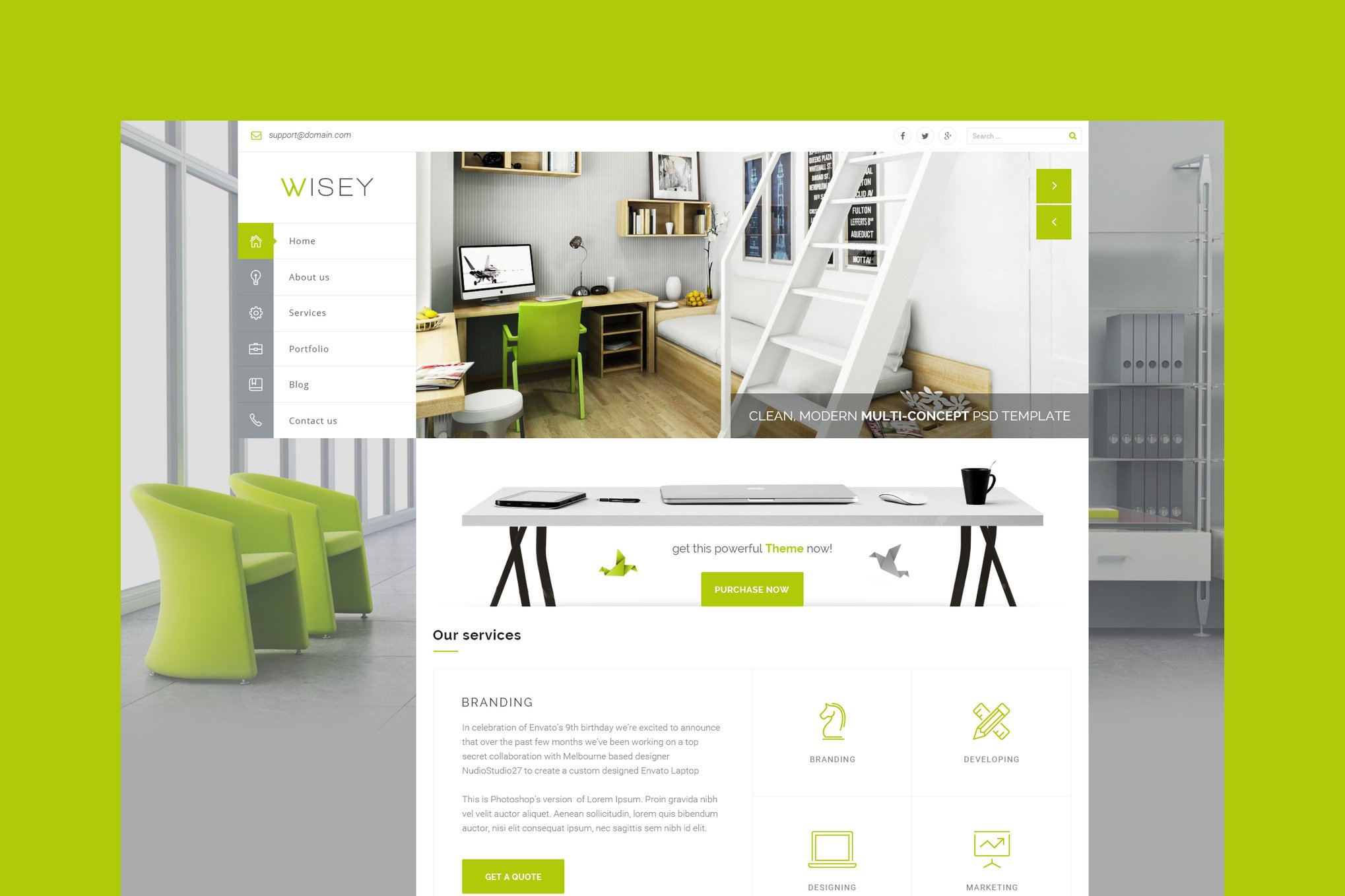 Imagen de portada de Wisey - Multi-Concept HTML Template (plantilla web)