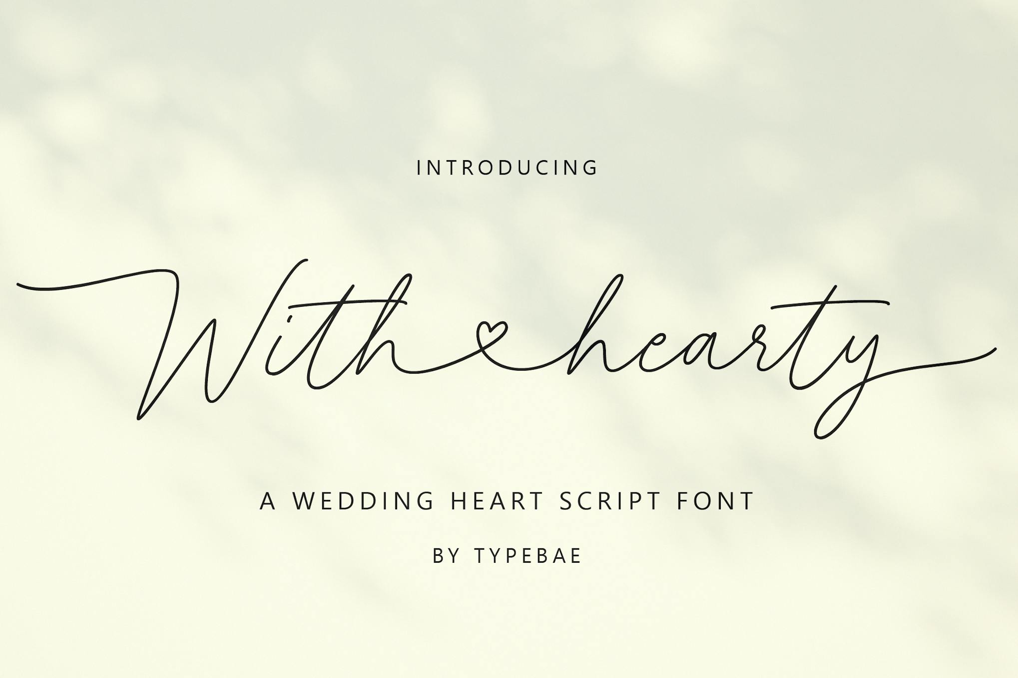 Imagen de portada de With Hearty - Wedding Heart Script Font (fuente)