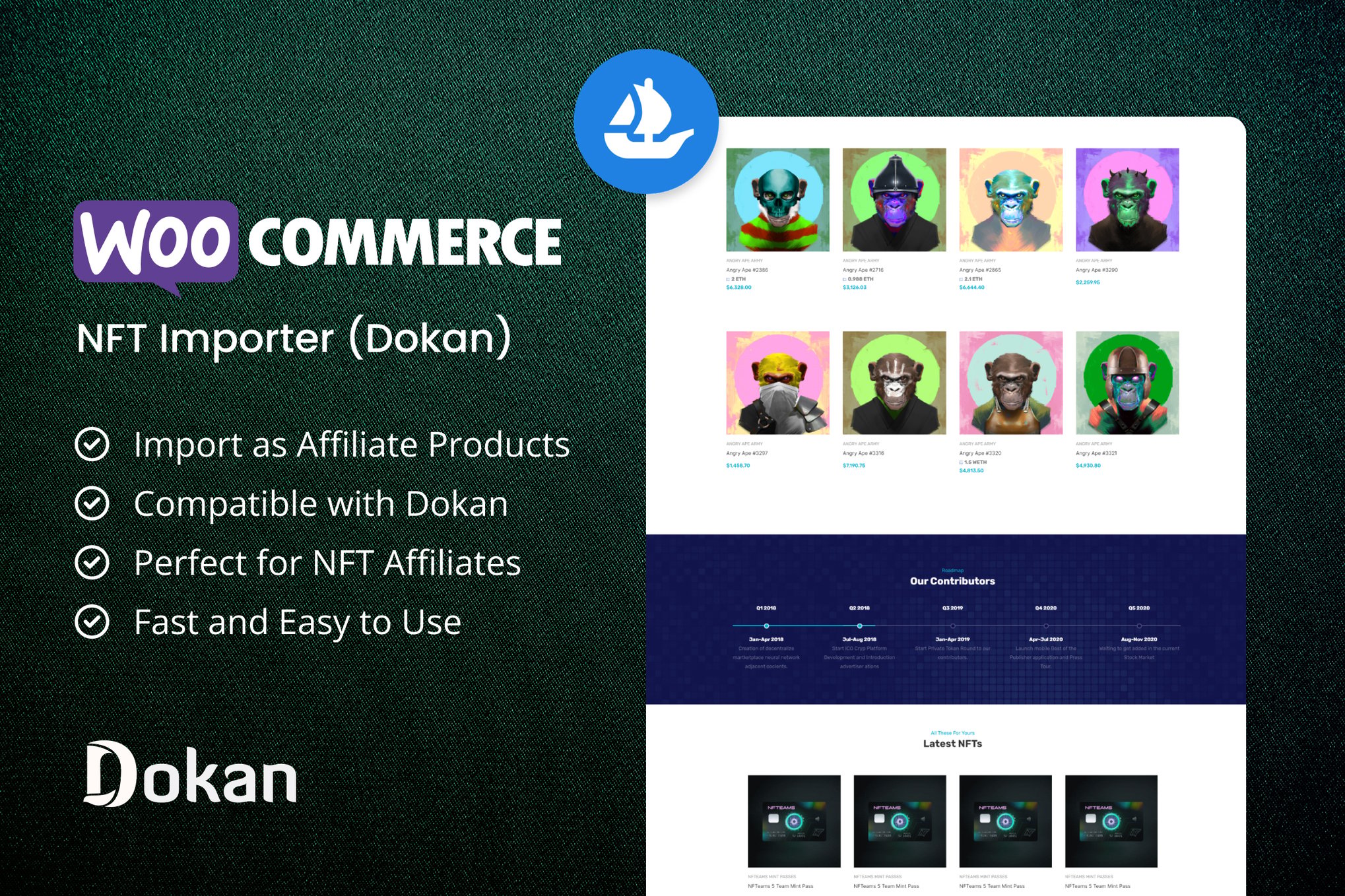 Imagen de portada de WooCommerce NFT Importer - Dokan (Addon) (plugin)
