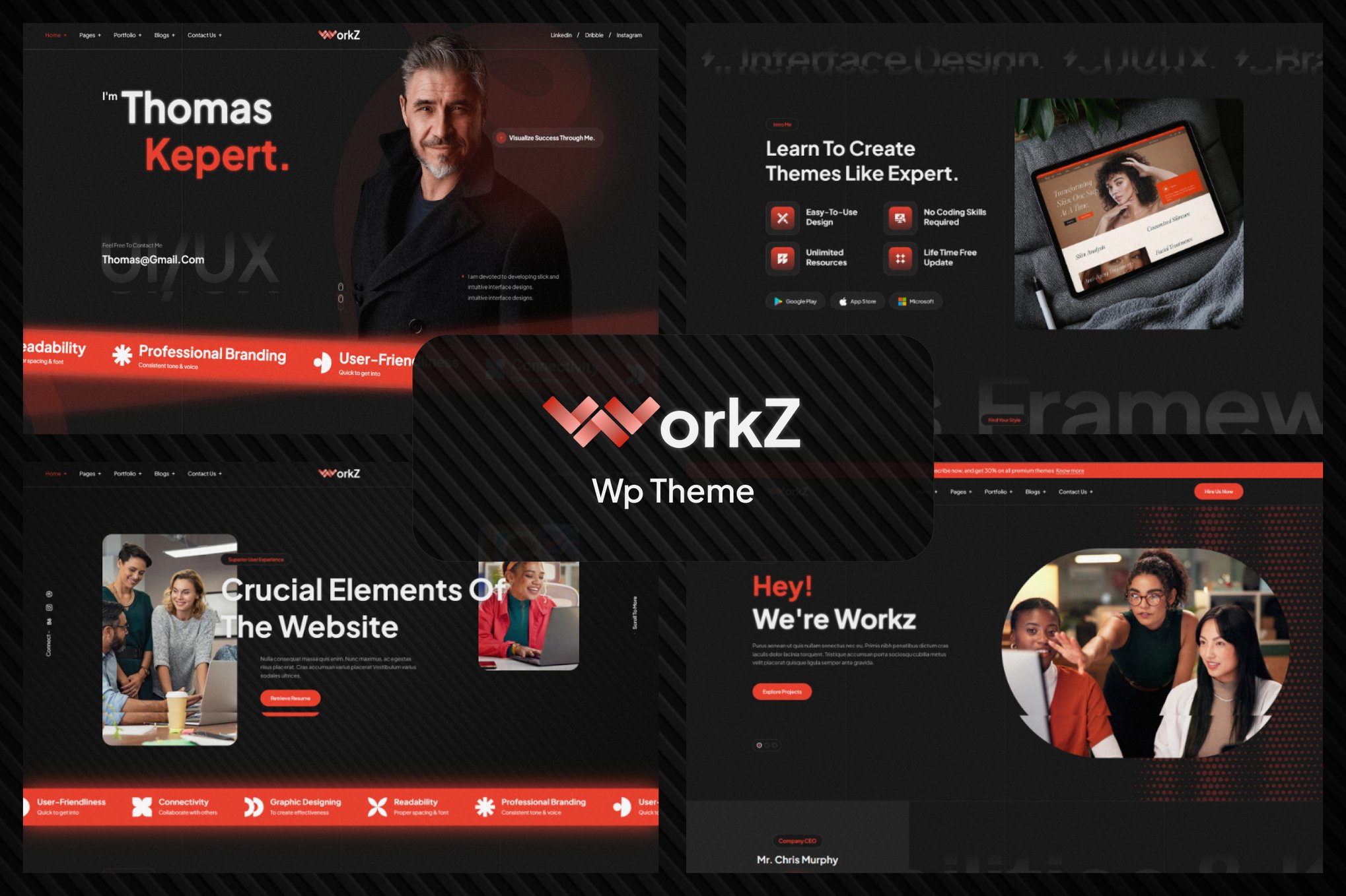 Imagen de portada de Workz - Freelancer Portfolio WordPress Theme (tema)