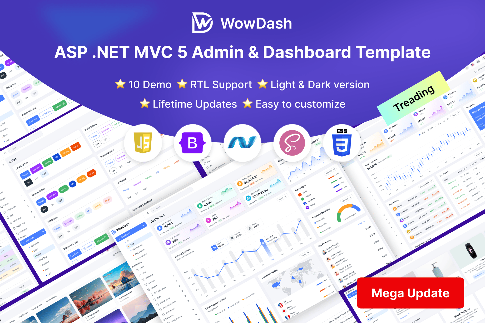 Imagen de portada de WowDash - ASP .NET MVC 5 -Admin Dashboard Template (plantilla web)
