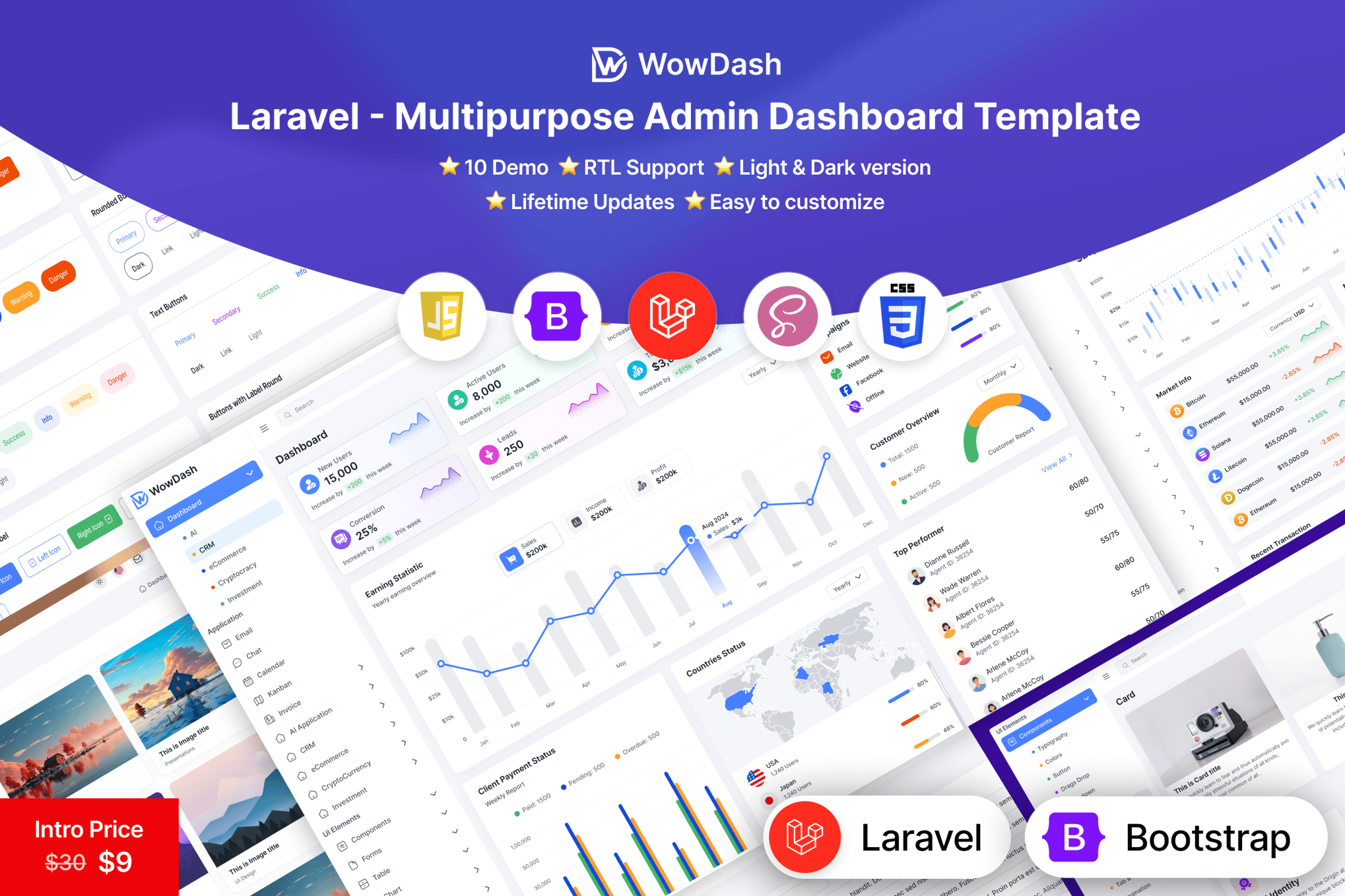 Imagen de portada de WowDash - Laravel - Admin Dashboard Template (plantilla web)
