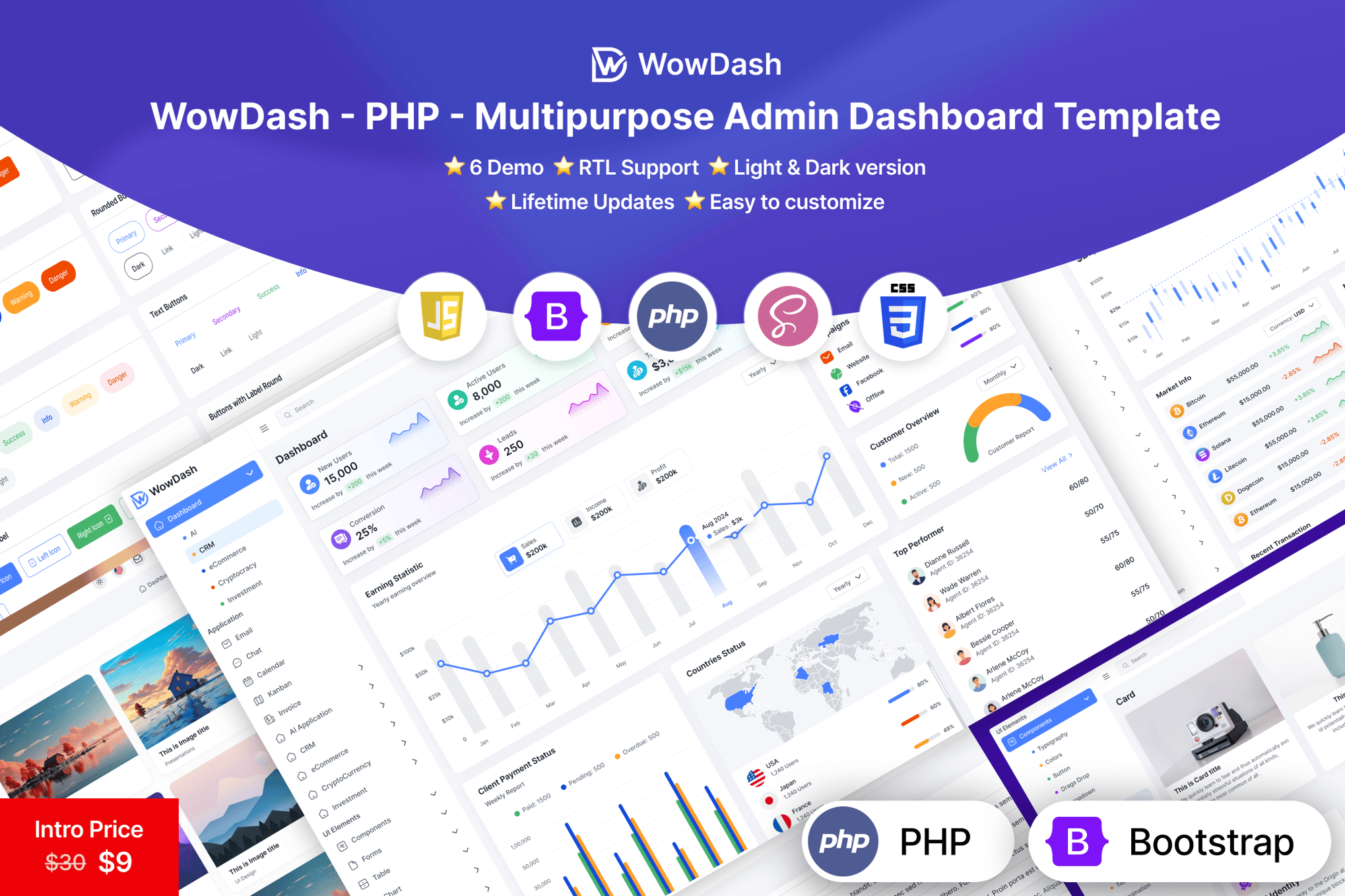 Imagen de portada de WowDash - PHP - Multipurpose Admin Dashboard (plantilla web)