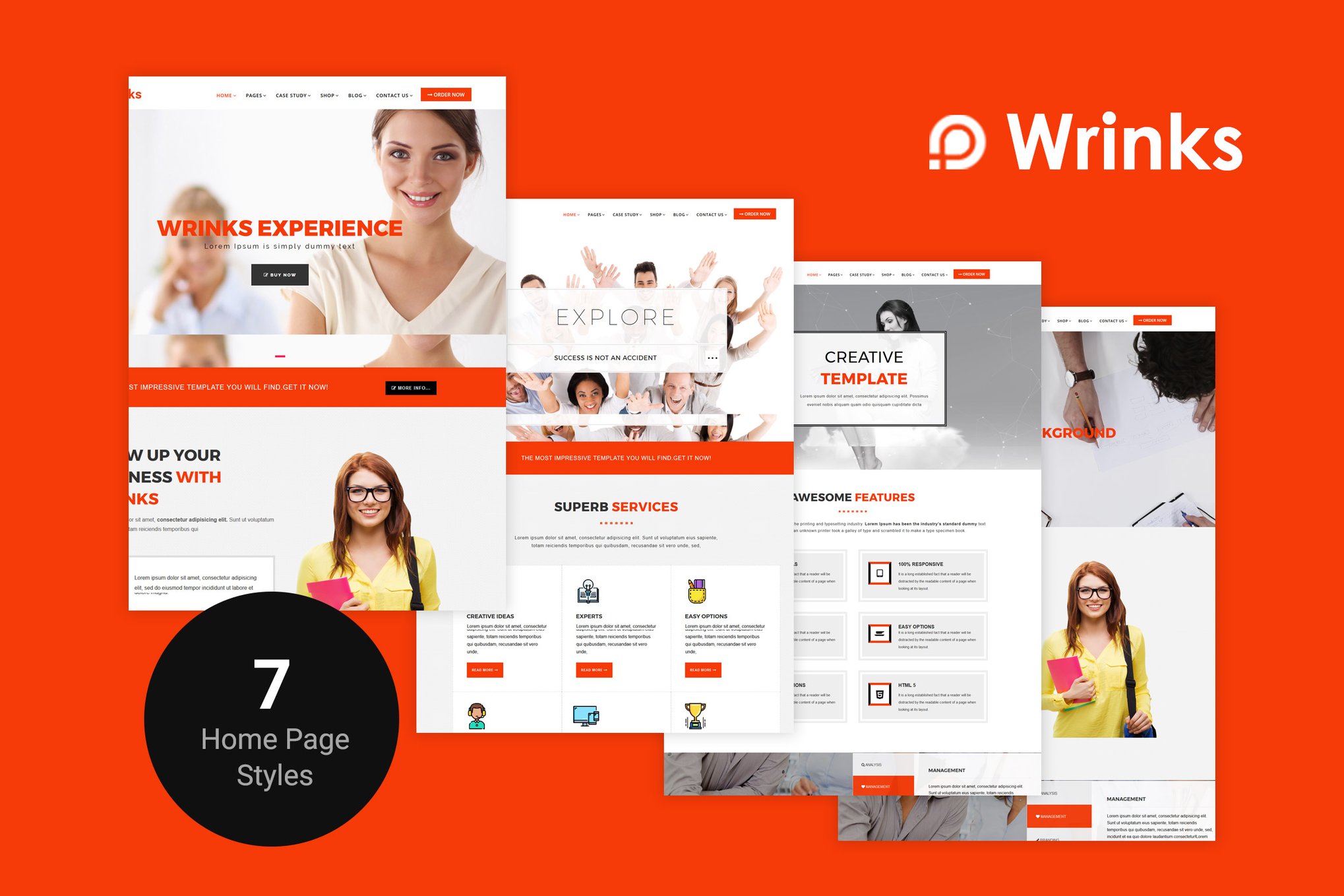 Imagen de portada de Wrinks - Multipages Business HTML5 Template (plantilla web)