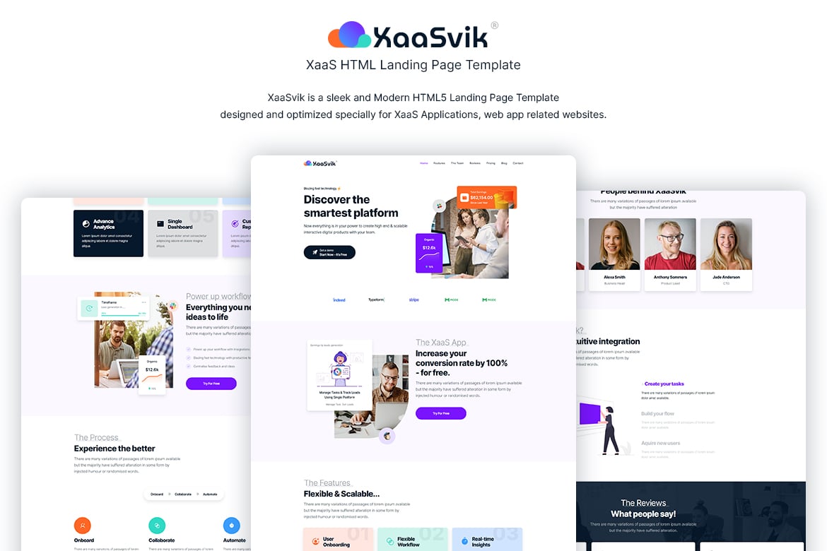 Imagen de portada de XaaSvik XaaS HTML Landing Page Template (plantilla web)