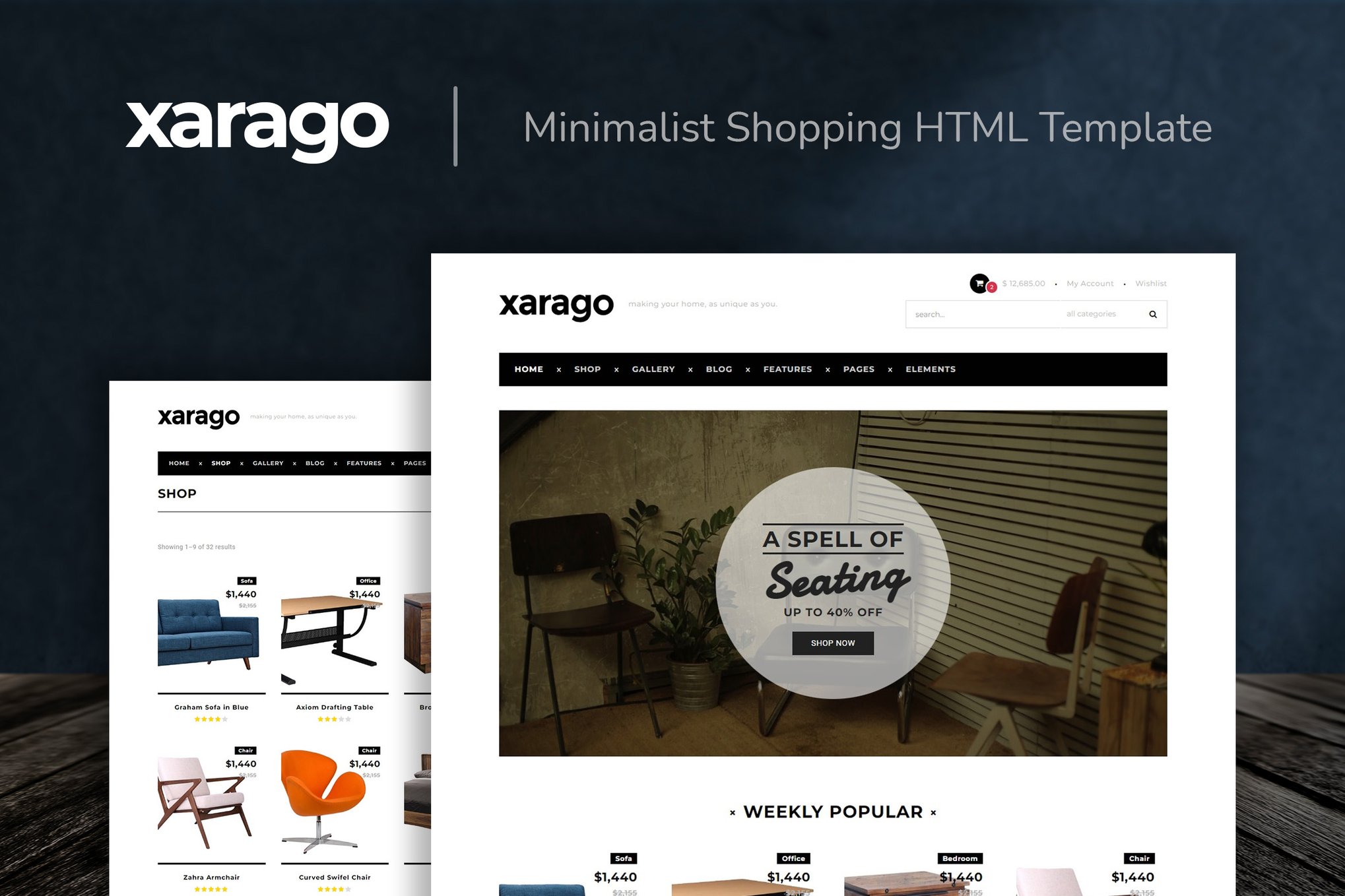 Imagen de portada de Xarago - Minimalist Shopping HTML Template (plantilla web)