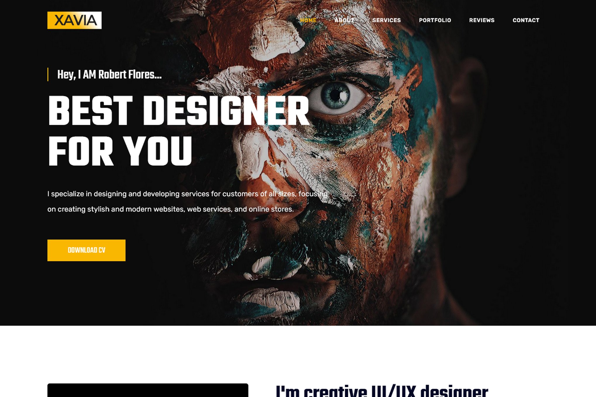 Imagen de portada de Xavia | Portfolio HTML Template (plantilla web)