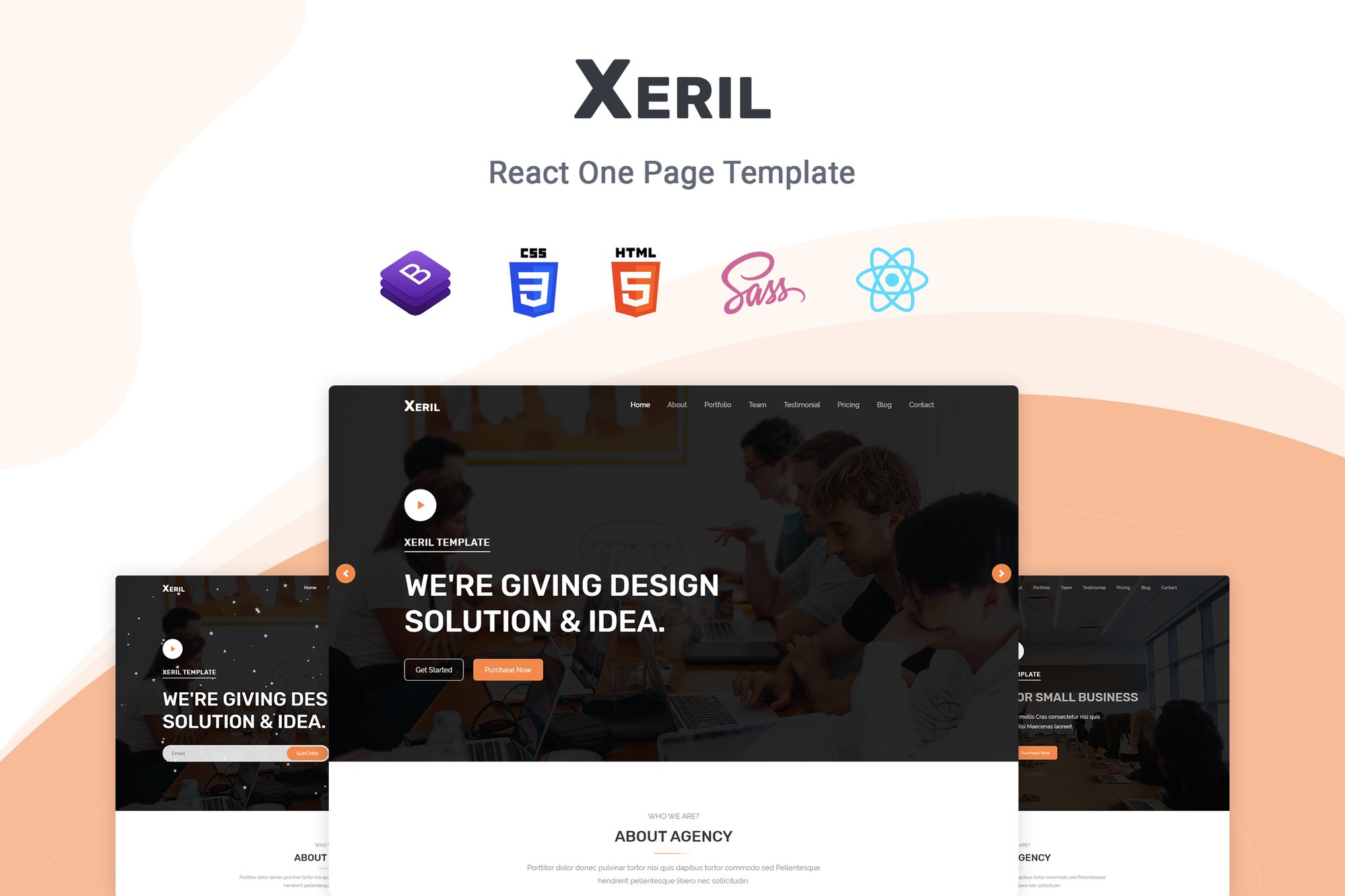 Imagen de portada de Xeril - React One Page Template (plantilla web)