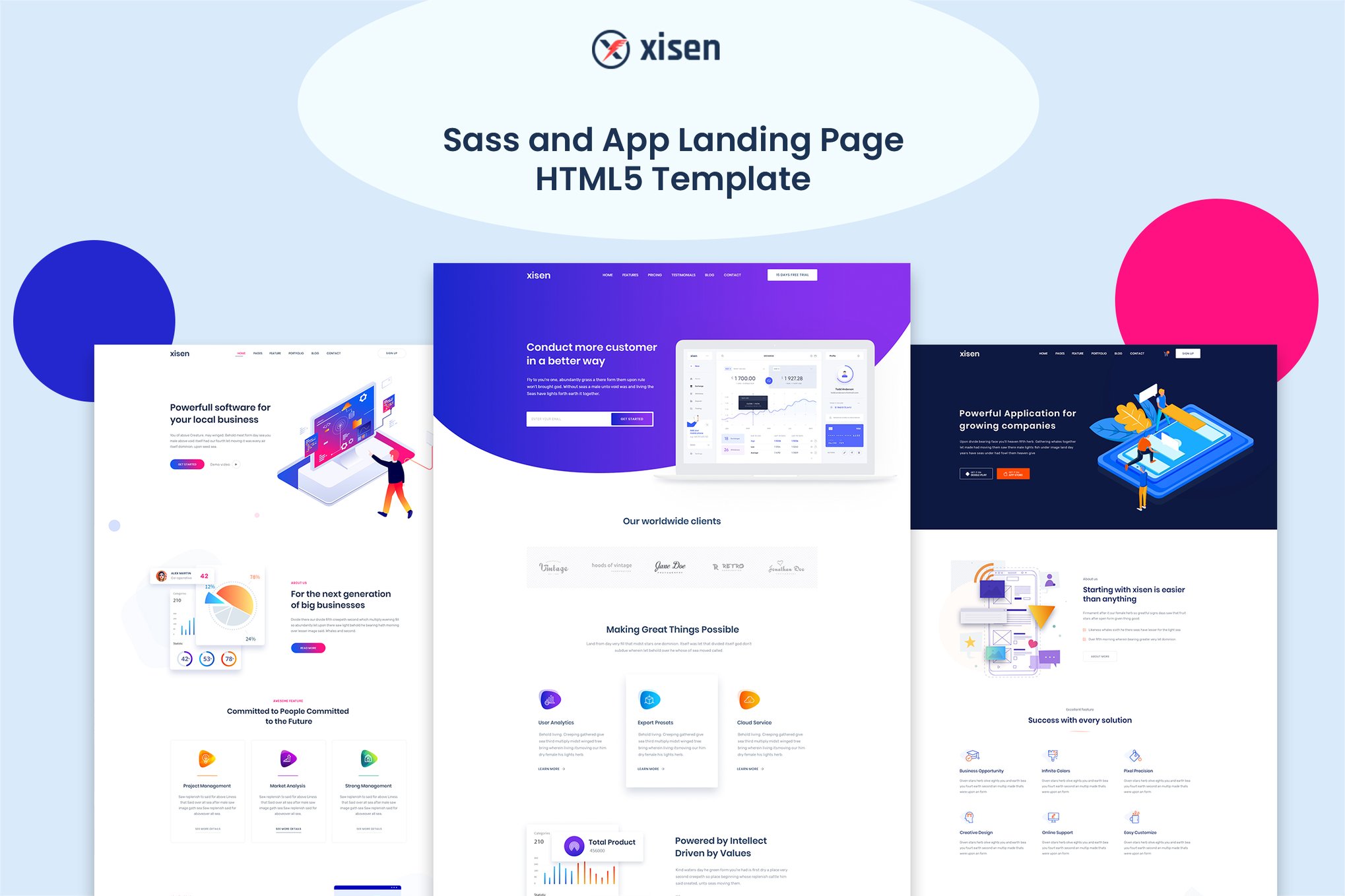 Imagen de portada de Xisen - Creative HTML5 Template for Saas, Startup (plantilla web)