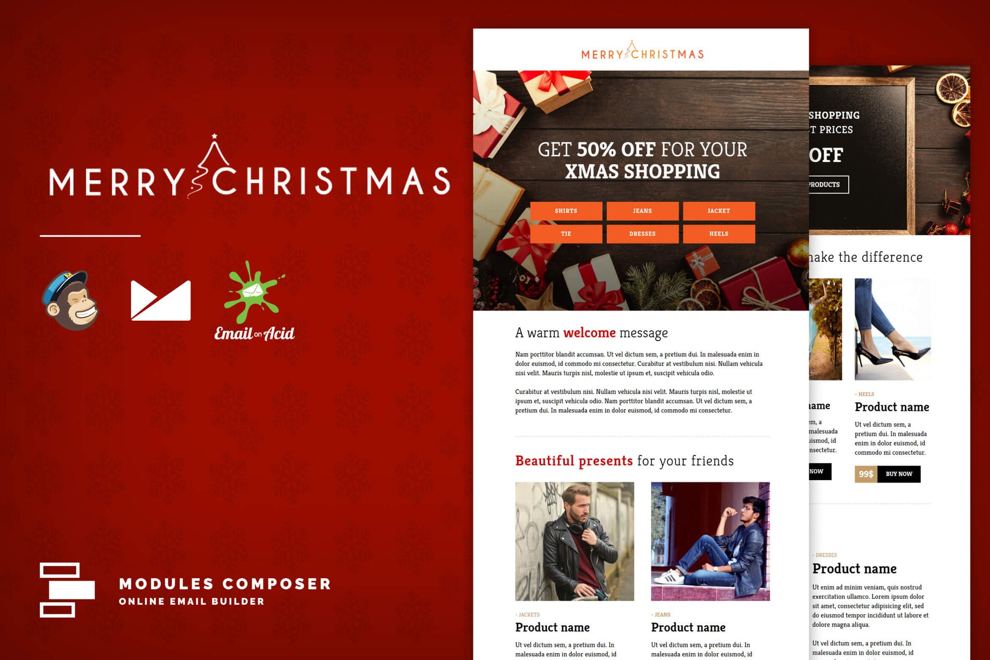 Imagen de portada de XMAS - E-commerce Responsive Email Template (plantilla web)