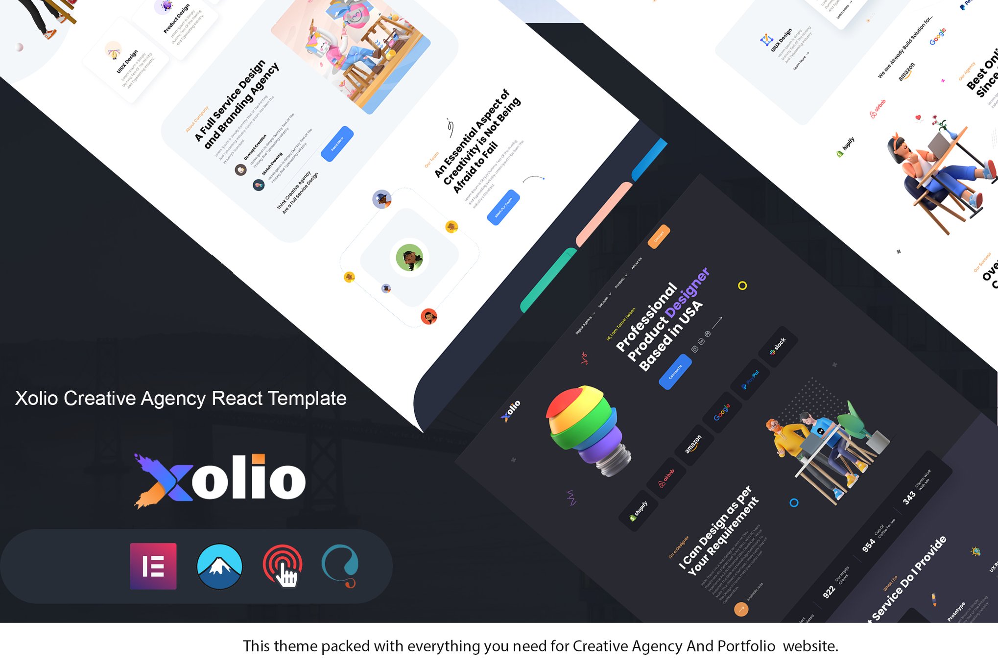 Imagen de portada de Xolio - Creative Agency & Portfolio React Template (plantilla web)