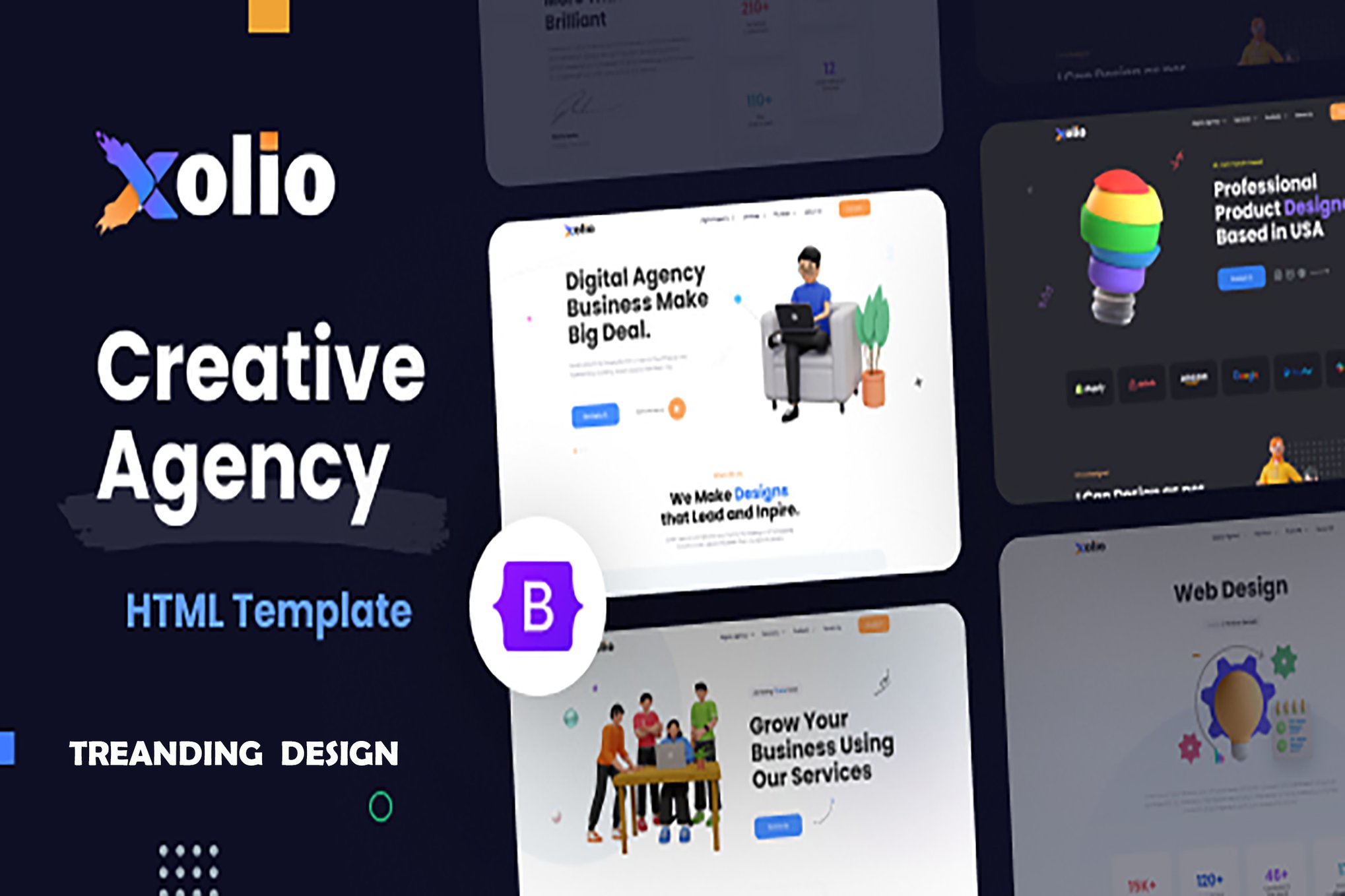 Imagen de portada de Xolio - Creative Agency & Portfolio Template (plantilla web)