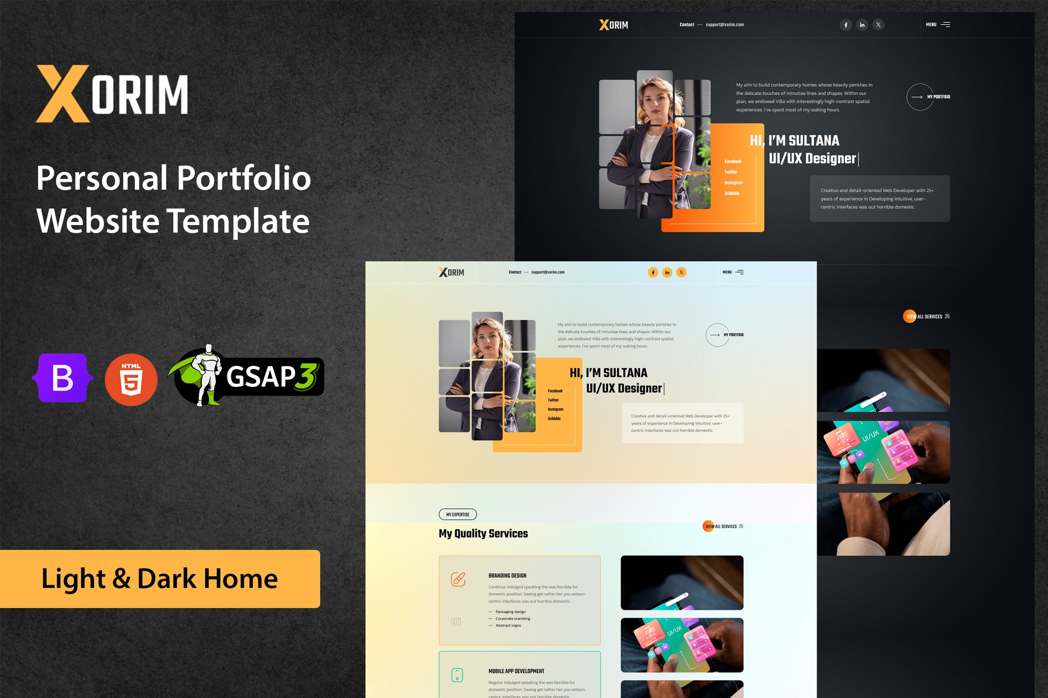 Imagen de portada de Xorim - Personal Portfolio Template (plantilla web)