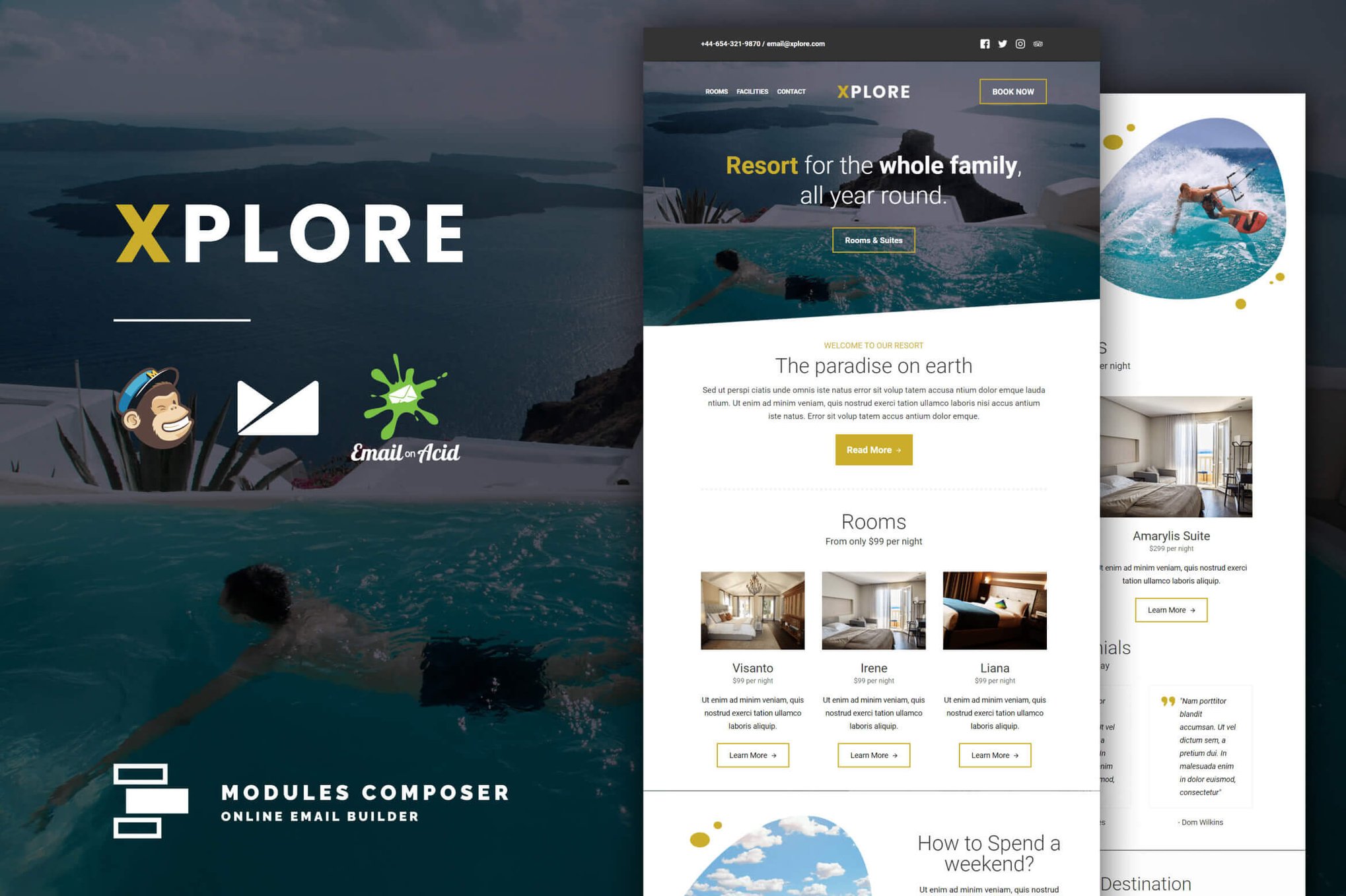 Imagen de portada de Xplore - Book & Travel Responsive Email (plantilla web)