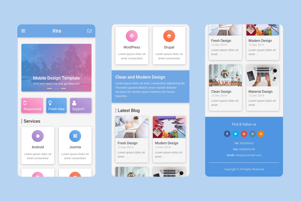 Imagen de portada de Xtra | Mobile Template (plantilla web)