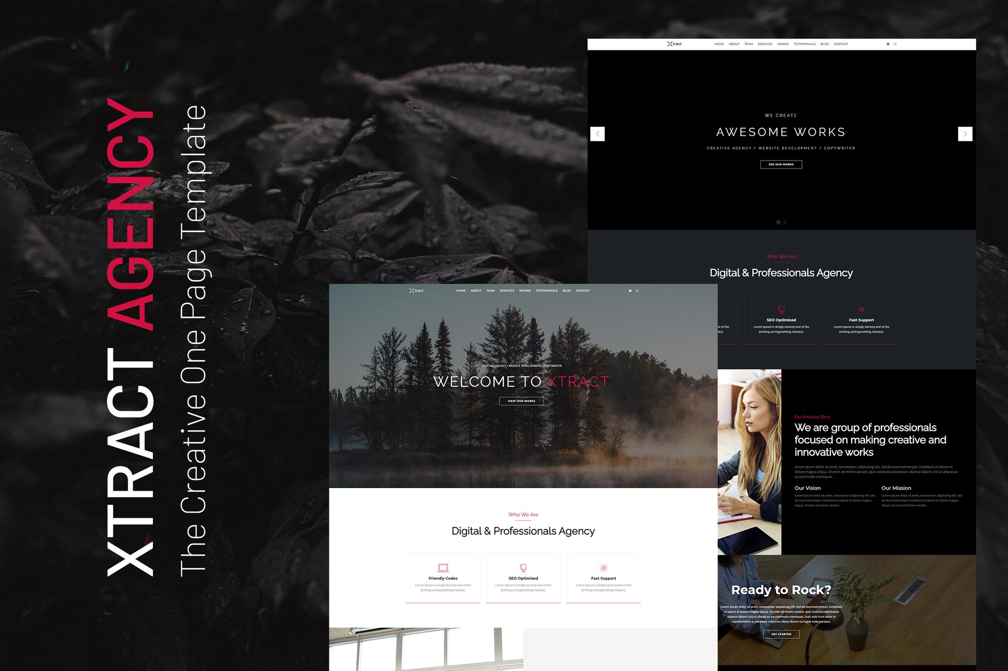 Imagen de portada de Xtract - Creative One Page Template (plantilla web)
