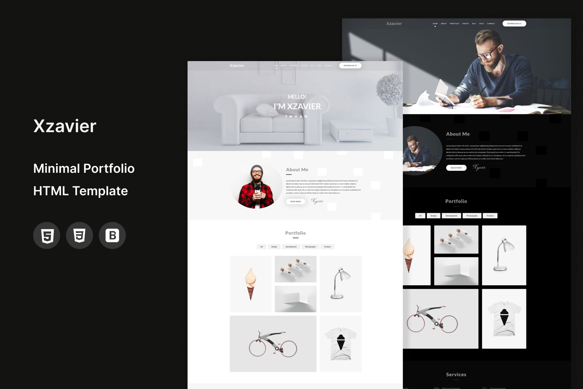Imagen de portada de Xzavier - Minimal Portfolio HTML Template (plantilla web)