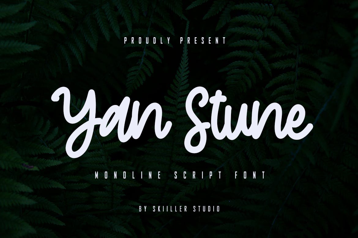 Imagen de portada de Yan Stune - monoline script font (fuente)