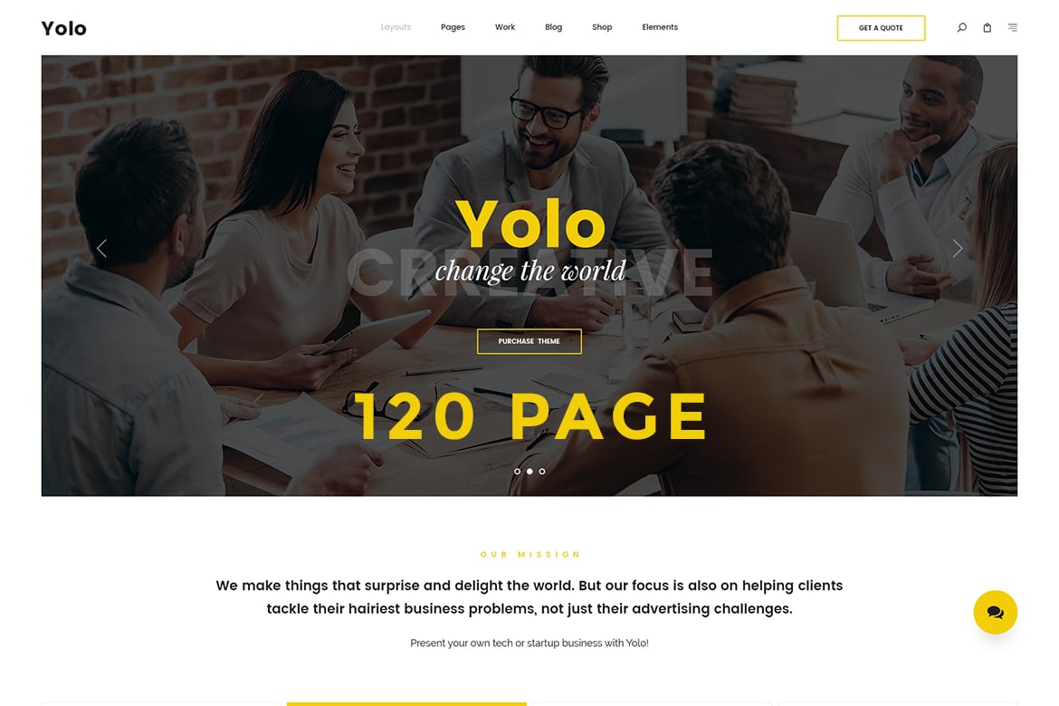 Imagen de portada de Yolo | Responsive Multi-Purpose HTML Template (plantilla web)