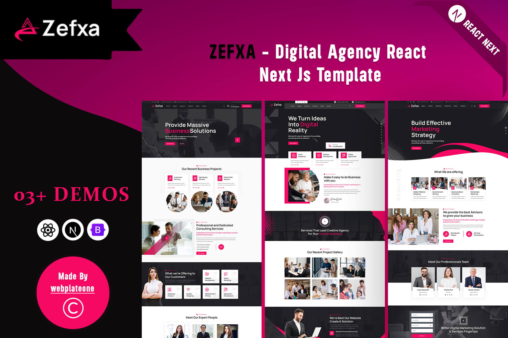 Imagen de portada de Zefxa- Digital Agency React Next Js Template (plantilla web)