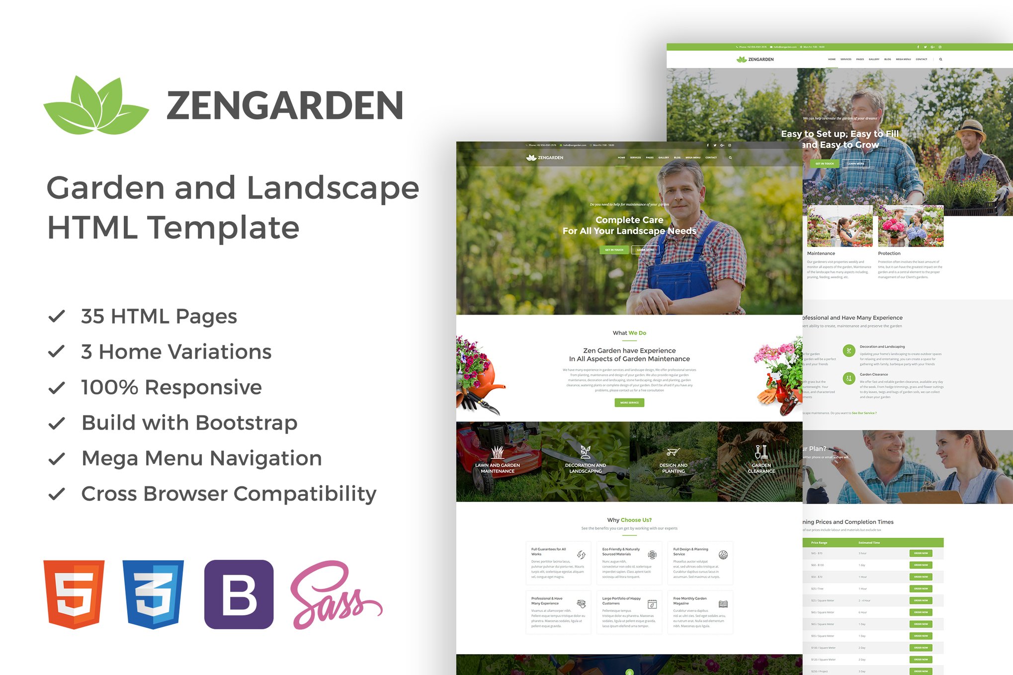 Imagen de portada de Zen Garden - Garden and Landscape HTML Template (plantilla web)
