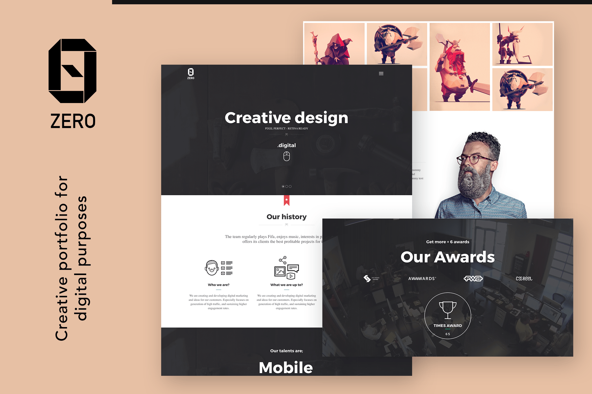 Imagen de portada de ZER0 - HTML5 Digital Creative Agency Template (plantilla web)