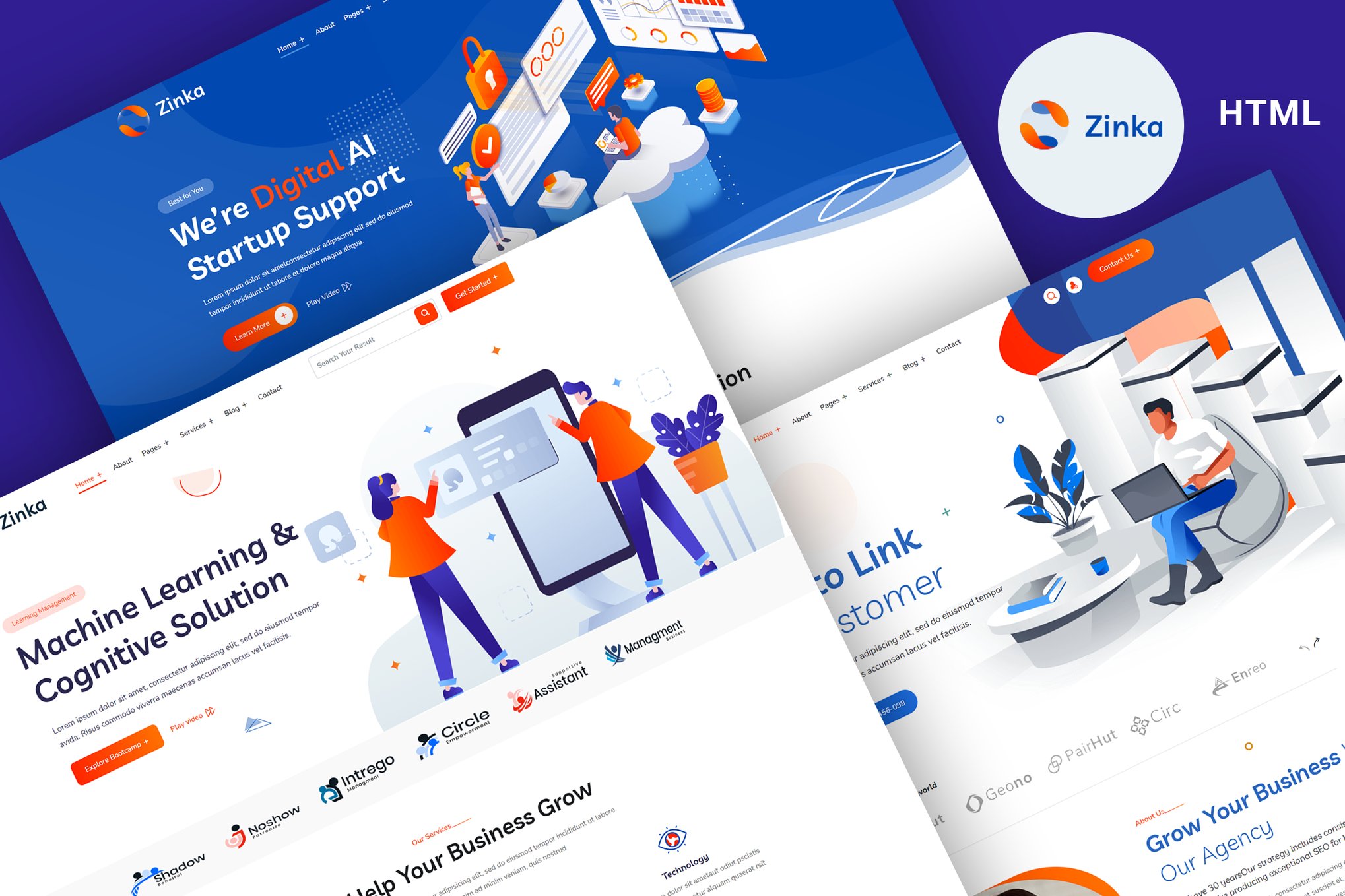 Imagen de portada de Zinka - IT Agency & SEO Business HTML Template (plantilla web)