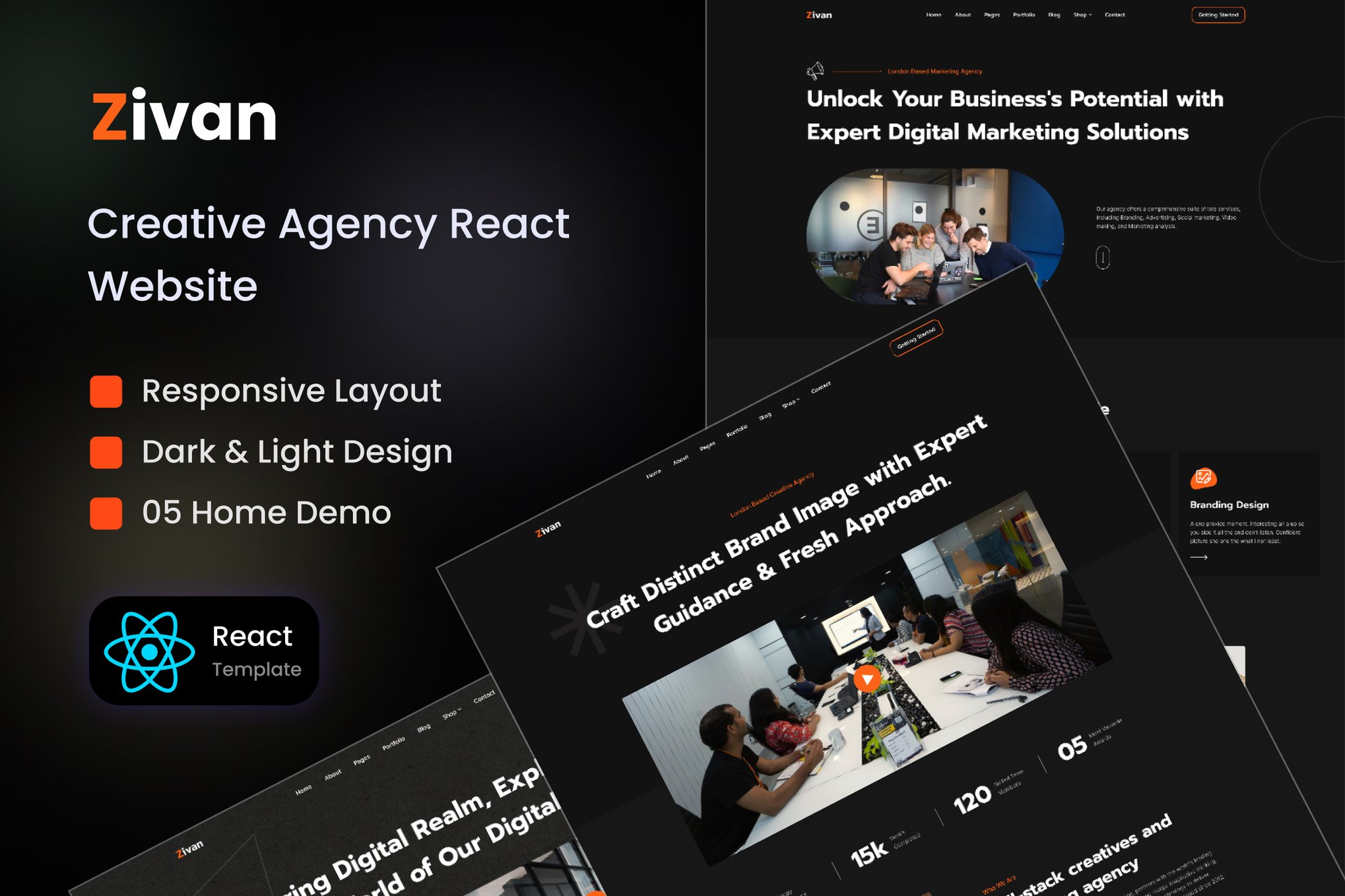 Imagen de portada de Zivan - Creative Agency React Template (plantilla web)