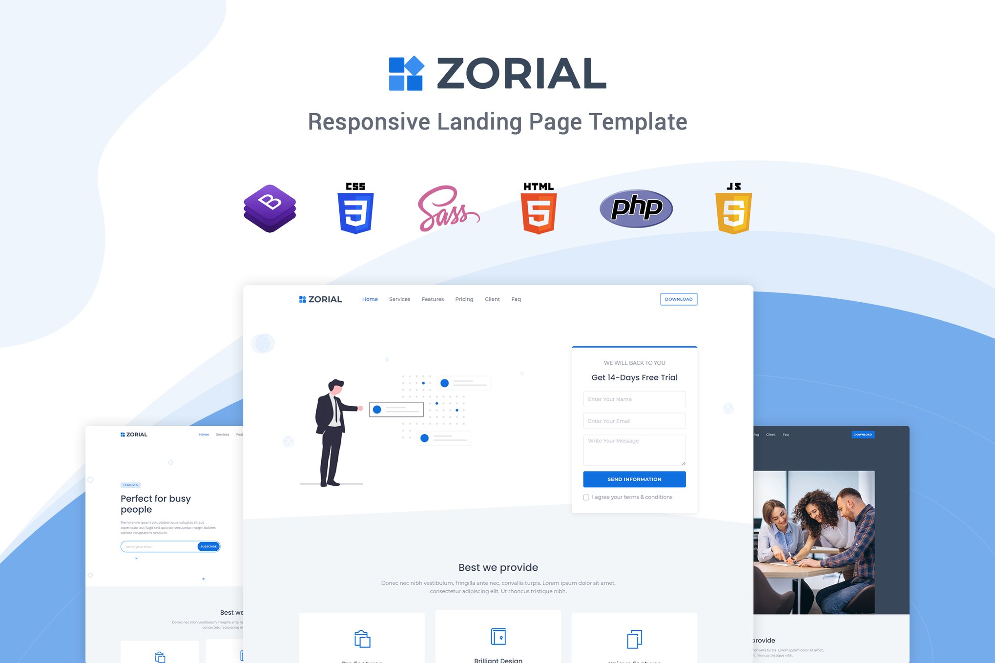 Imagen de portada de Zorial - Landing Page Template (plantilla web)