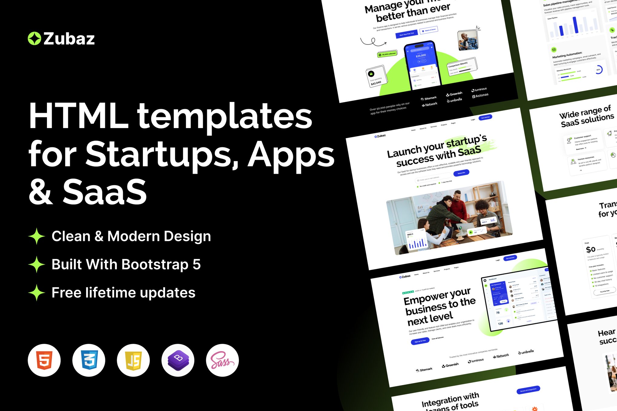 Imagen de portada de Zubaz - Startup & SaaS Html Tempalte (plantilla web)