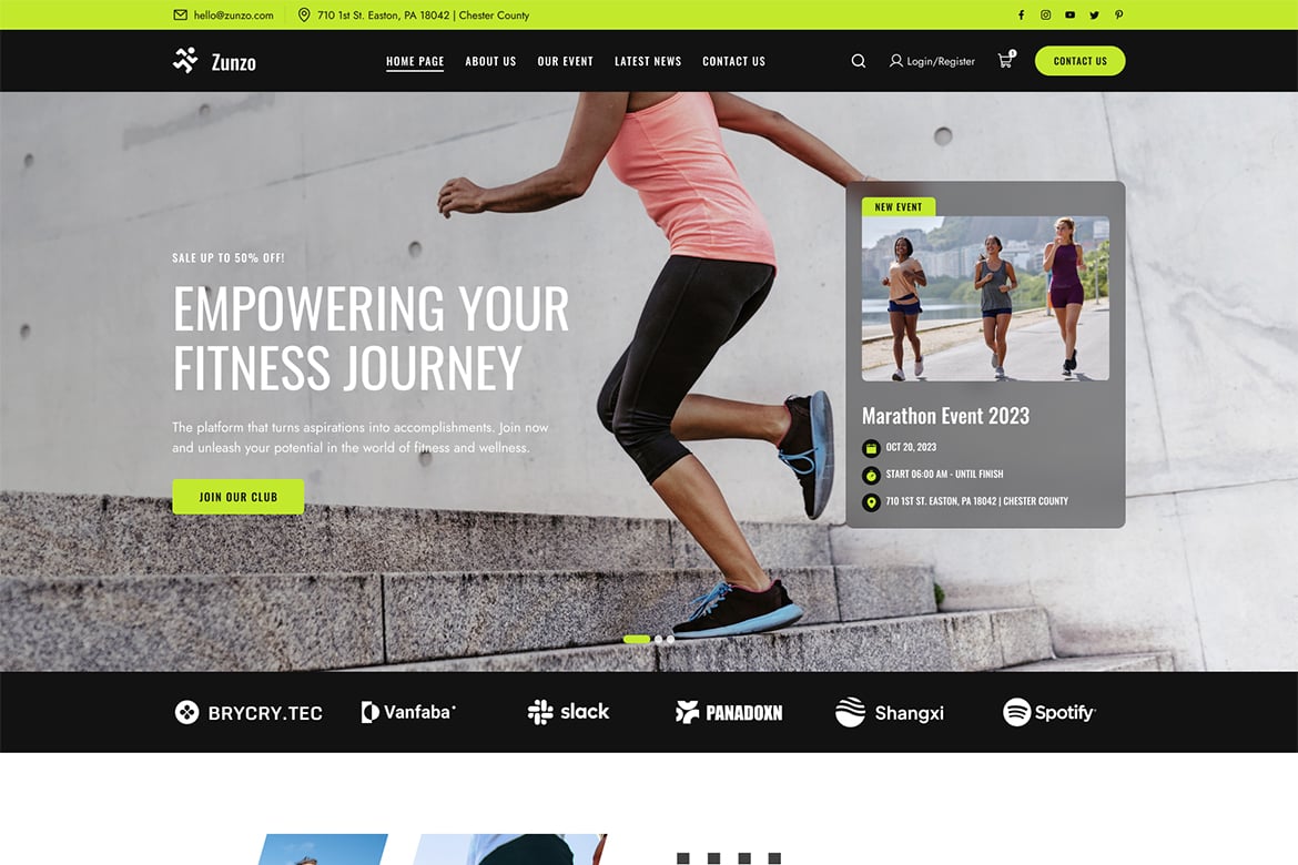 Imagen de portada de Zunzo - Running Club and Sports HTML Template (plantilla web)